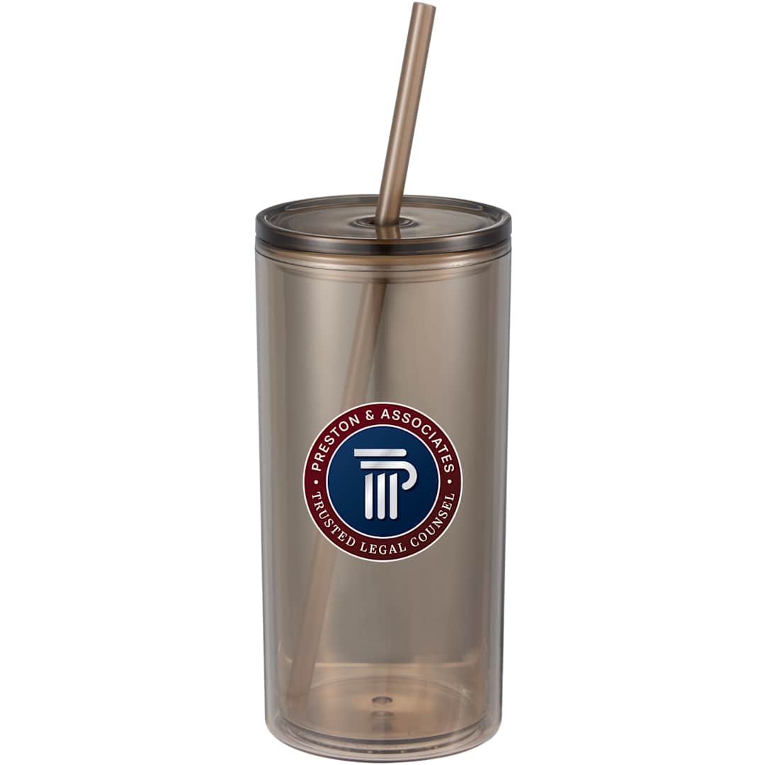 Front View of Tan Marly Recycled Acrylic Tumbler 16oz