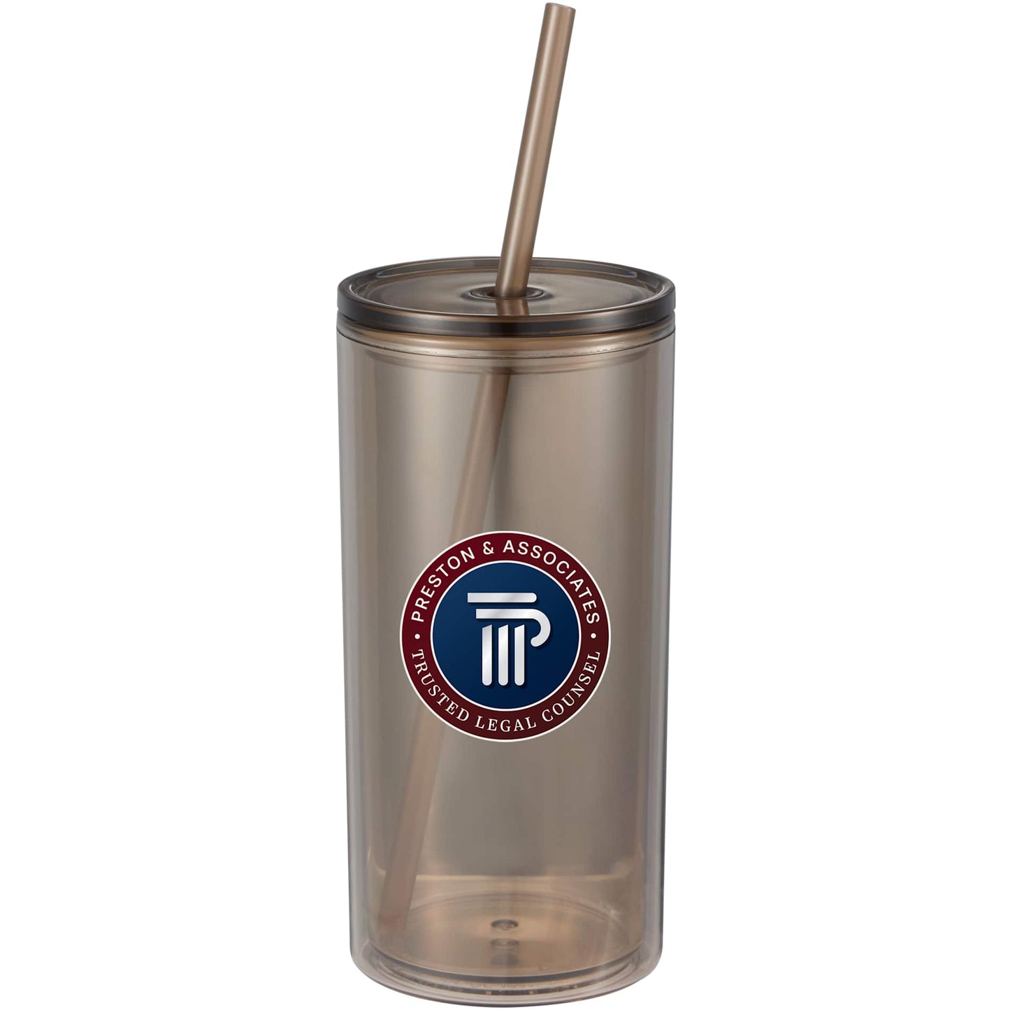 Front View of Tan Marly Recycled Acrylic Tumbler 16oz