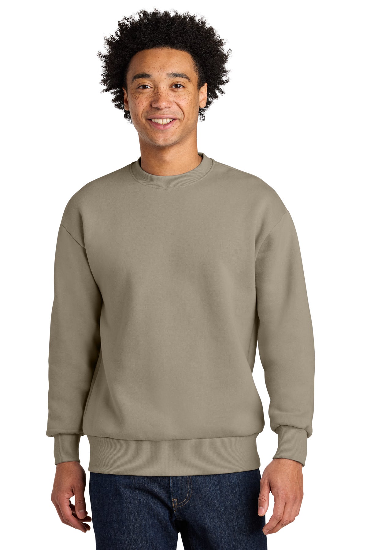 Front View of Tan Next Level Apparel Heavyweight Sweatshirt NL9007