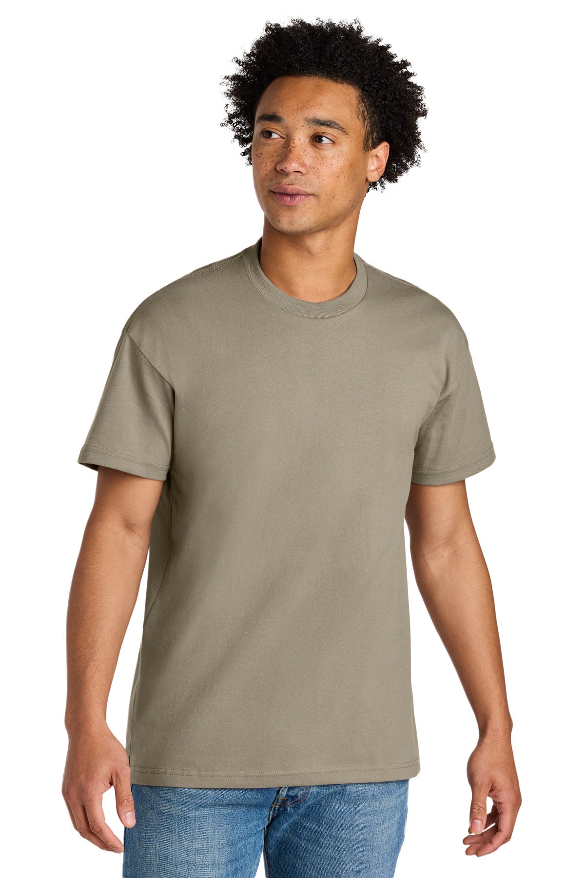 Front View of Tan Next Level Apparel Heavyweight Tee NL7200