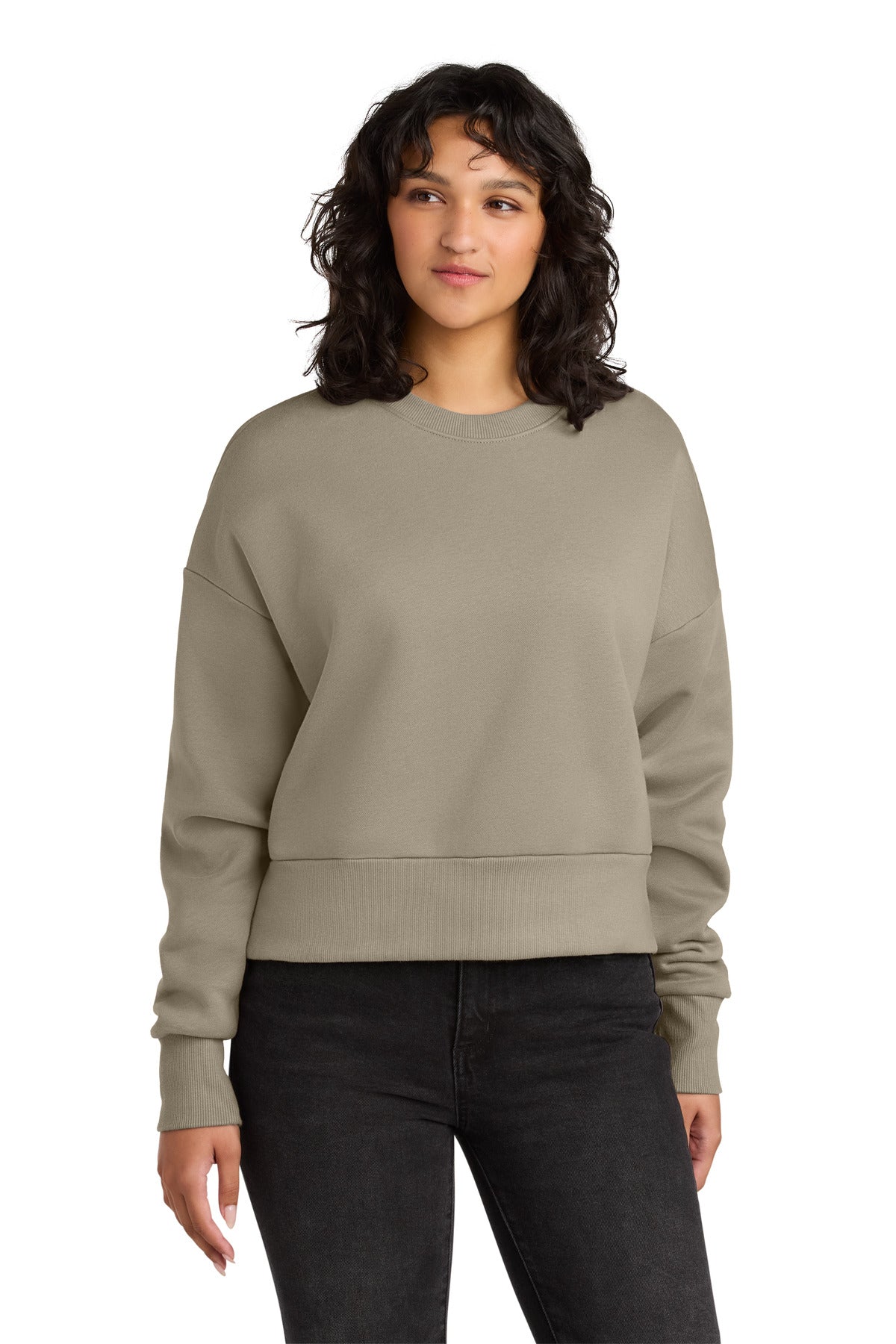 Front View of Tan Next Level Apparel Women's Heavyweight Sweatshirt NL9087