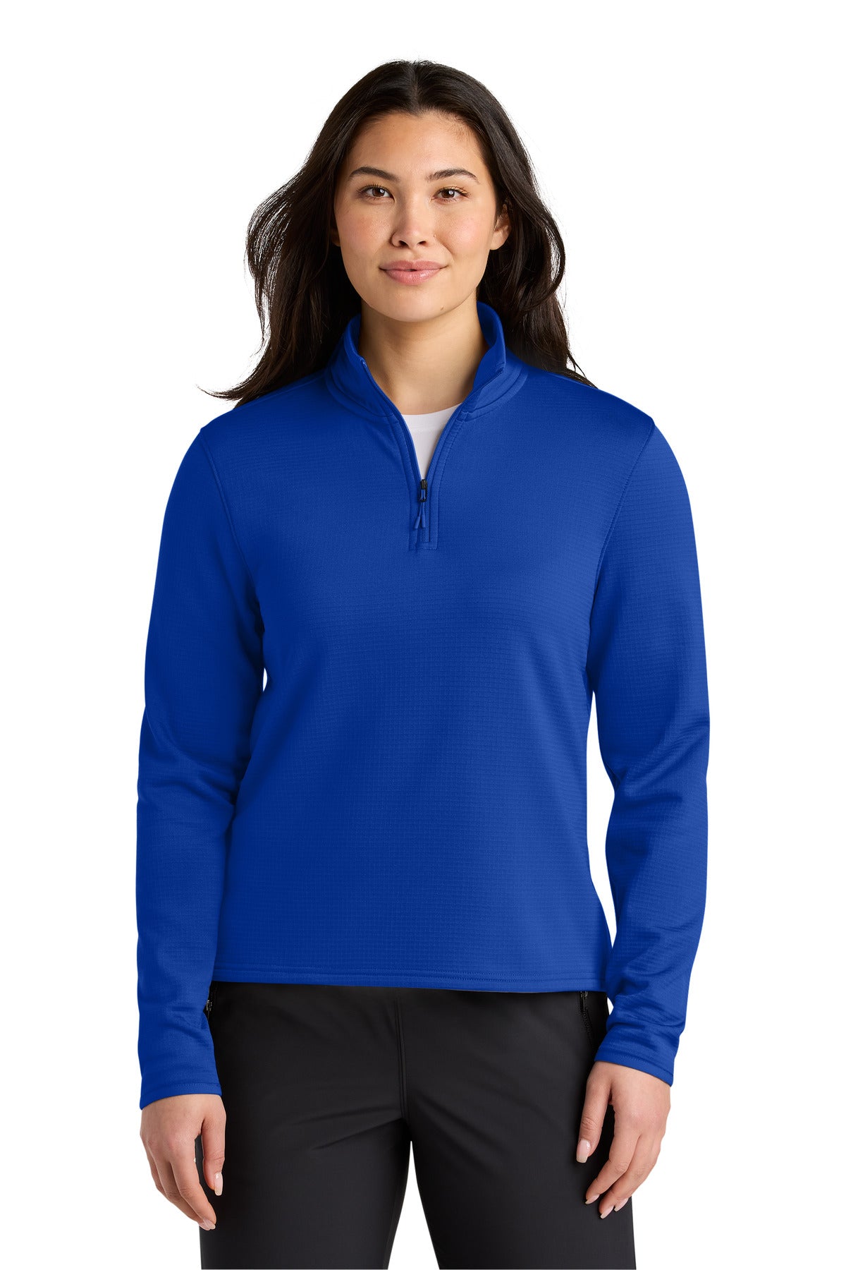 Front View of TNFBlue The North Face Women's Aim 1/4-Zip Fleece NF0A8FQK