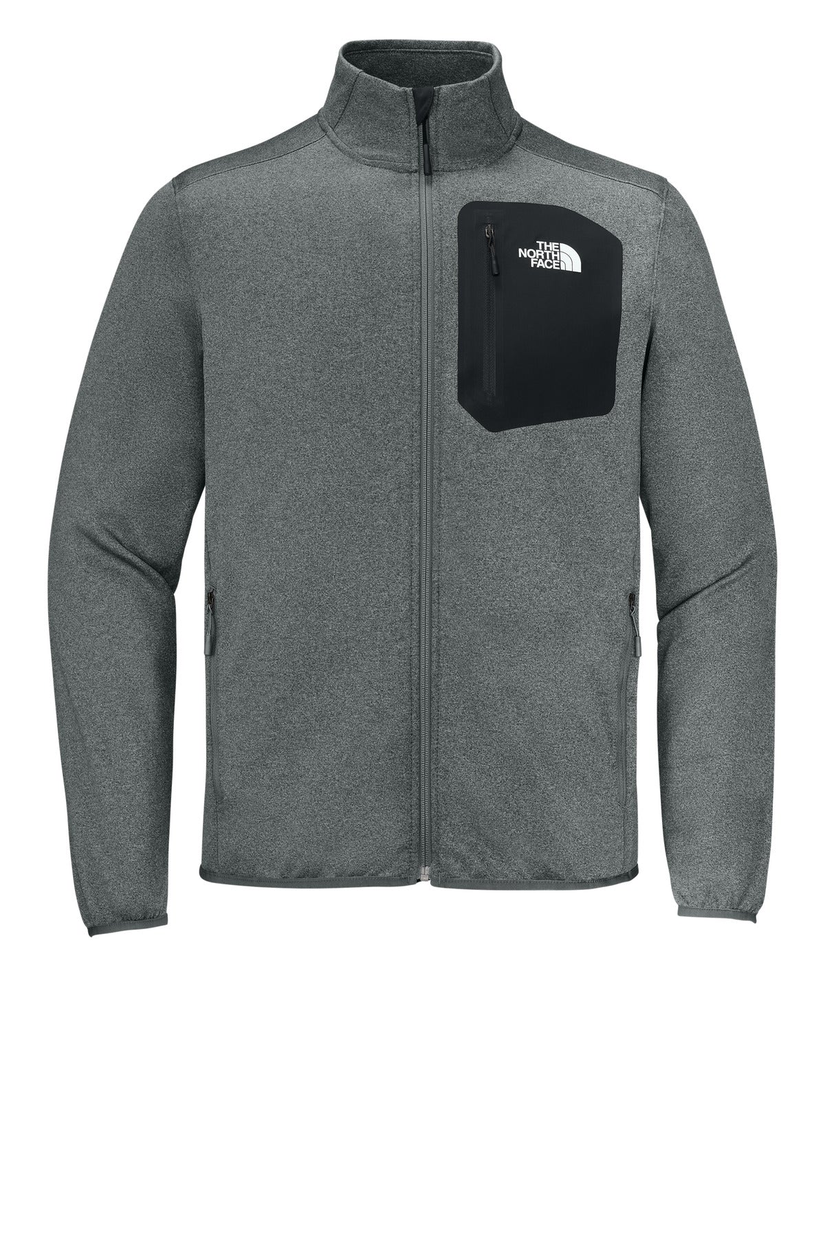 Front View of TNFMdGyHt The North Face Dove Creek Full-Zip Fleece Jacket NF0A8FQN