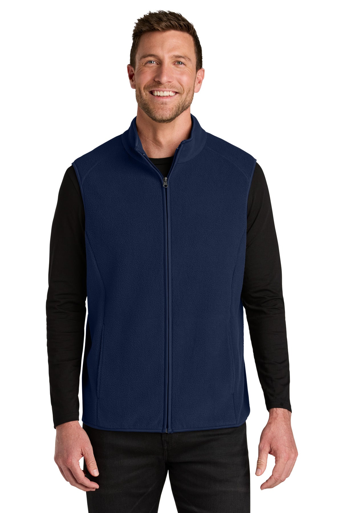 Front View of TrueNavy Port Authority C-FREE Fleece Vest F702
