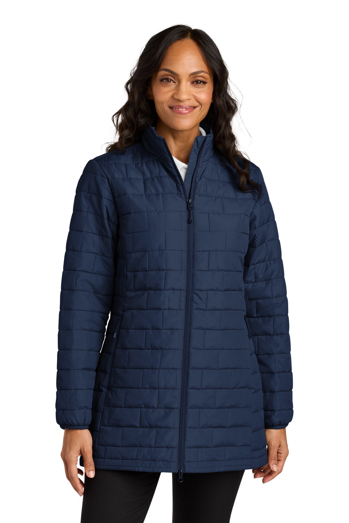 Front View of TrueNavy Port Authority Women's C-FREE Brick Jacket L854