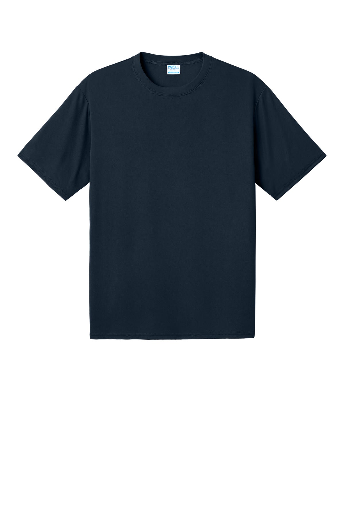 Front View of TrueNavy Port & Co PosiPrint Performance Tee PC380DTG
