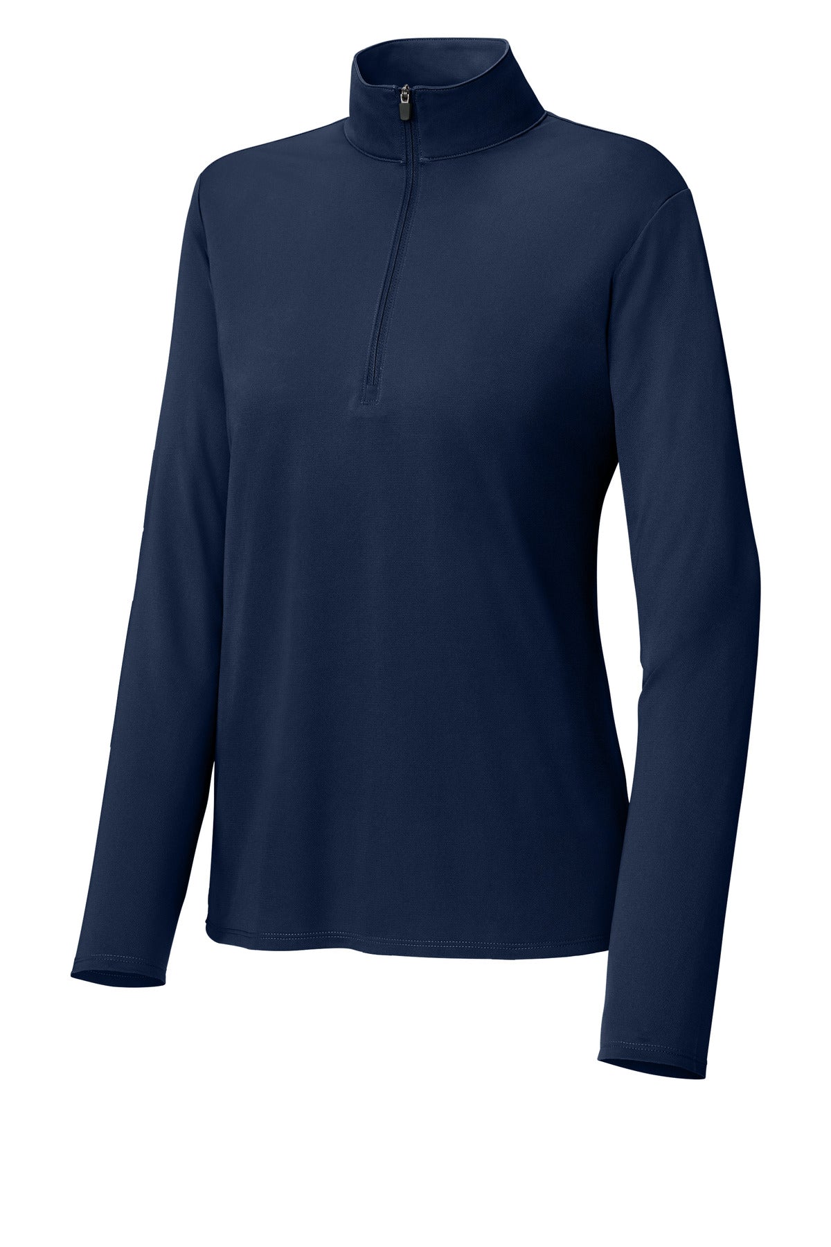 Front View of TrueNavy Sport-Tek Women's Micropique Sport-Wick 1/4-Zip LST672
