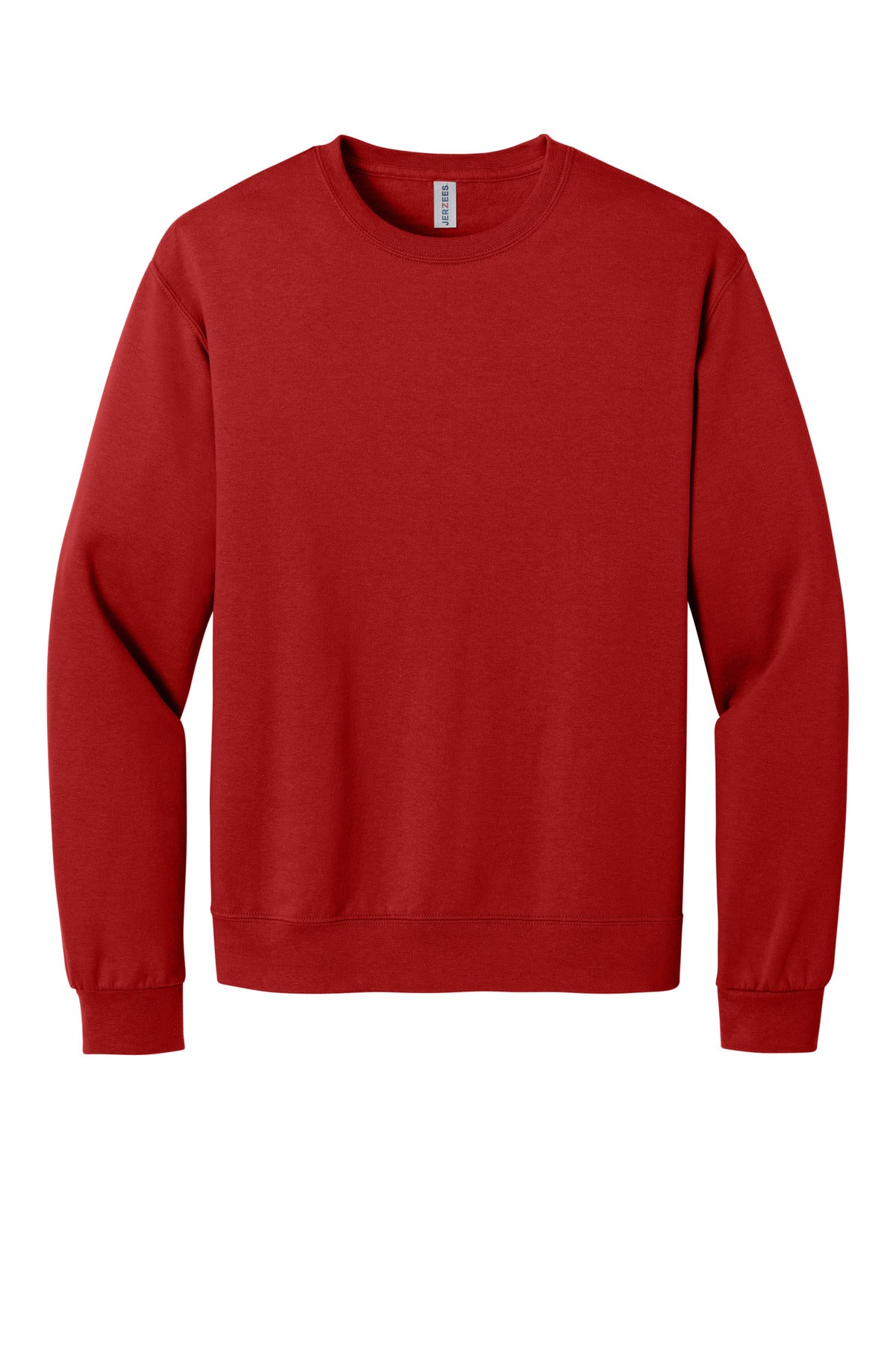 Front View of TrueRed Jerzees Ultimate Unisex CVC Ring Spun Crewneck Sweatshirt IC48M