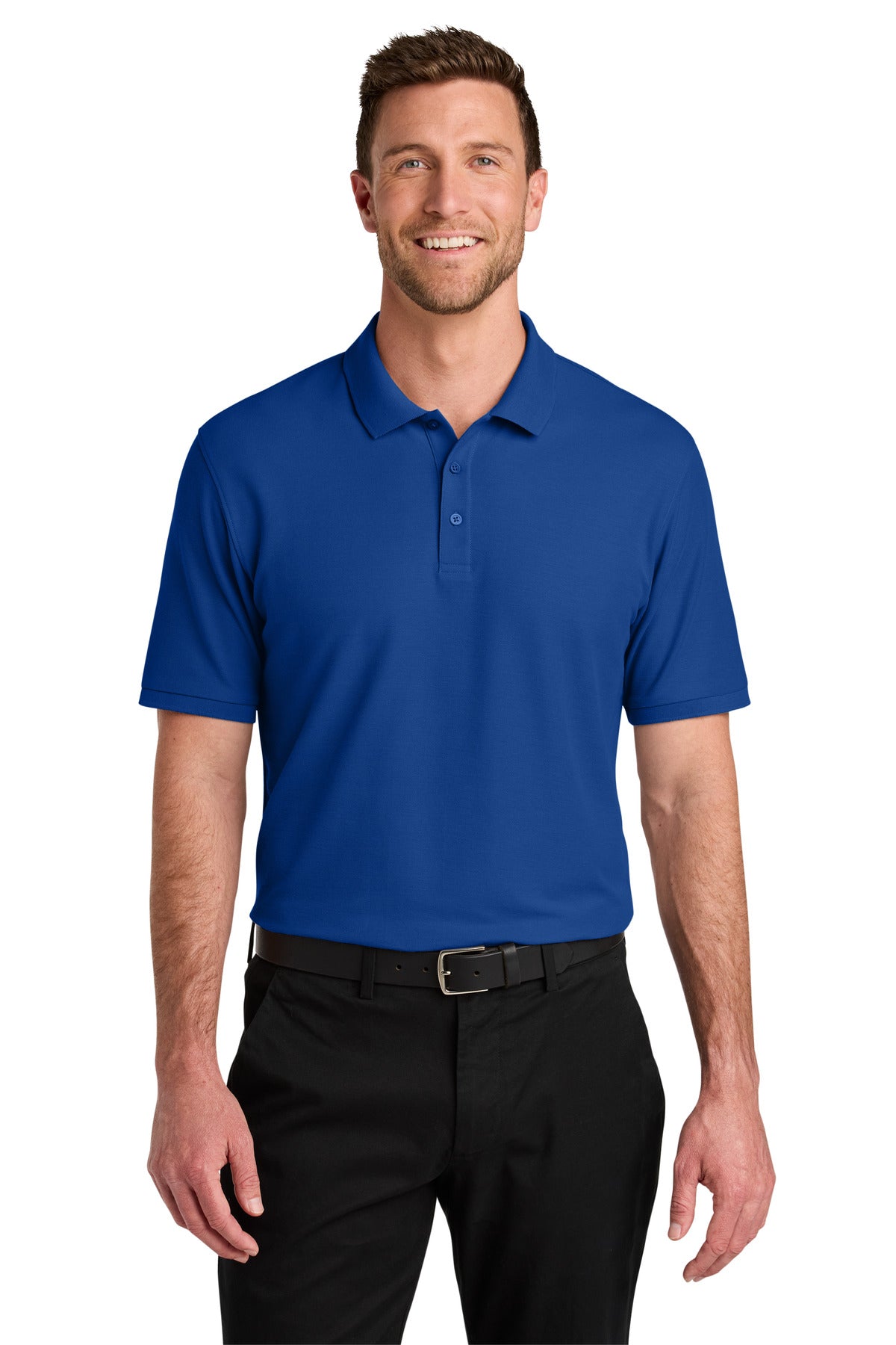 Front View of TrueRoyal Port Authority Tall Wearever Signature Pique Polo TLK200