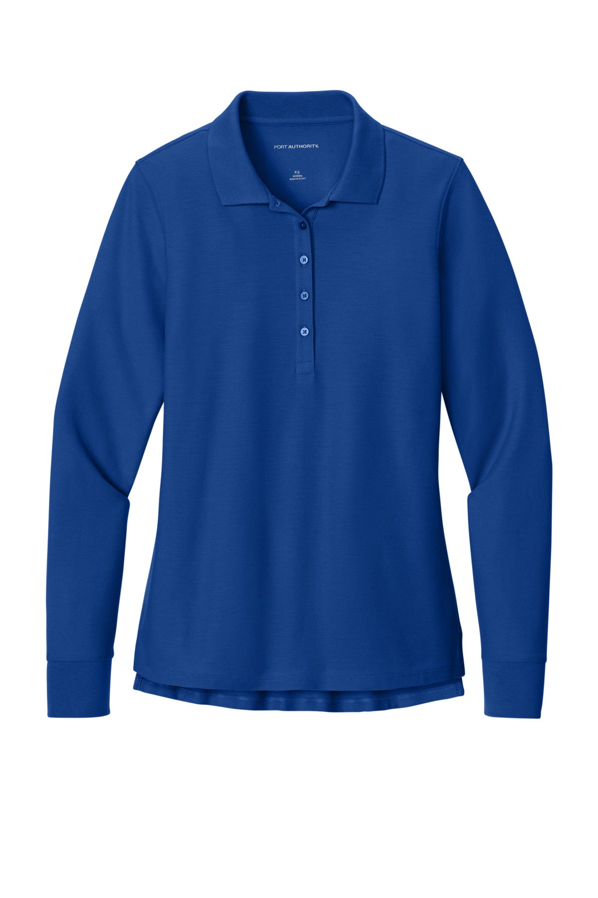 Front View of TrueRoyal Port Authority Women's Wearever Signature Pique Long Sleeve Polo LK200LS