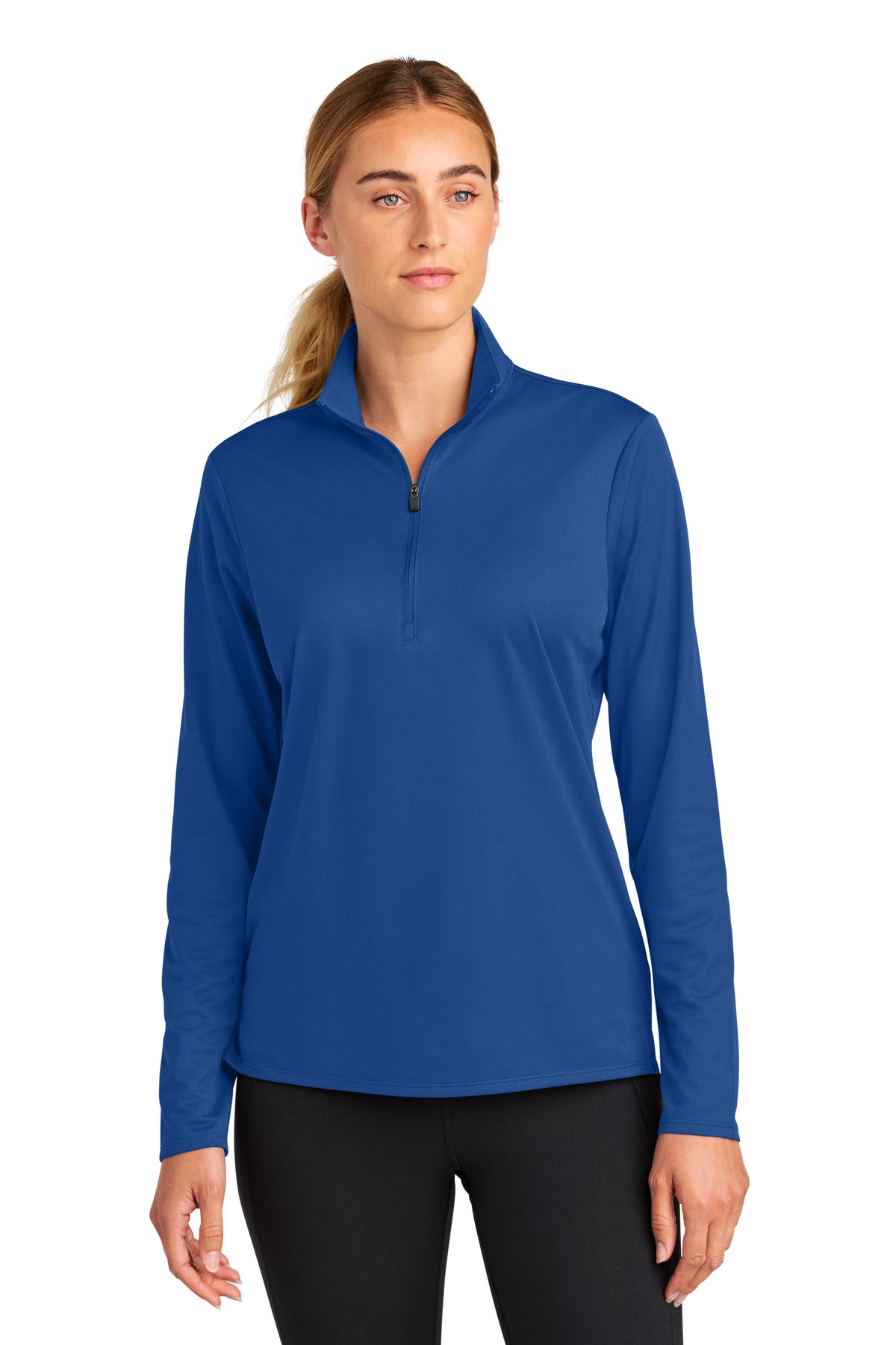 Front View of TrueRoyal Sport-Tek Women's Micropique Sport-Wick 1/4-Zip LST672