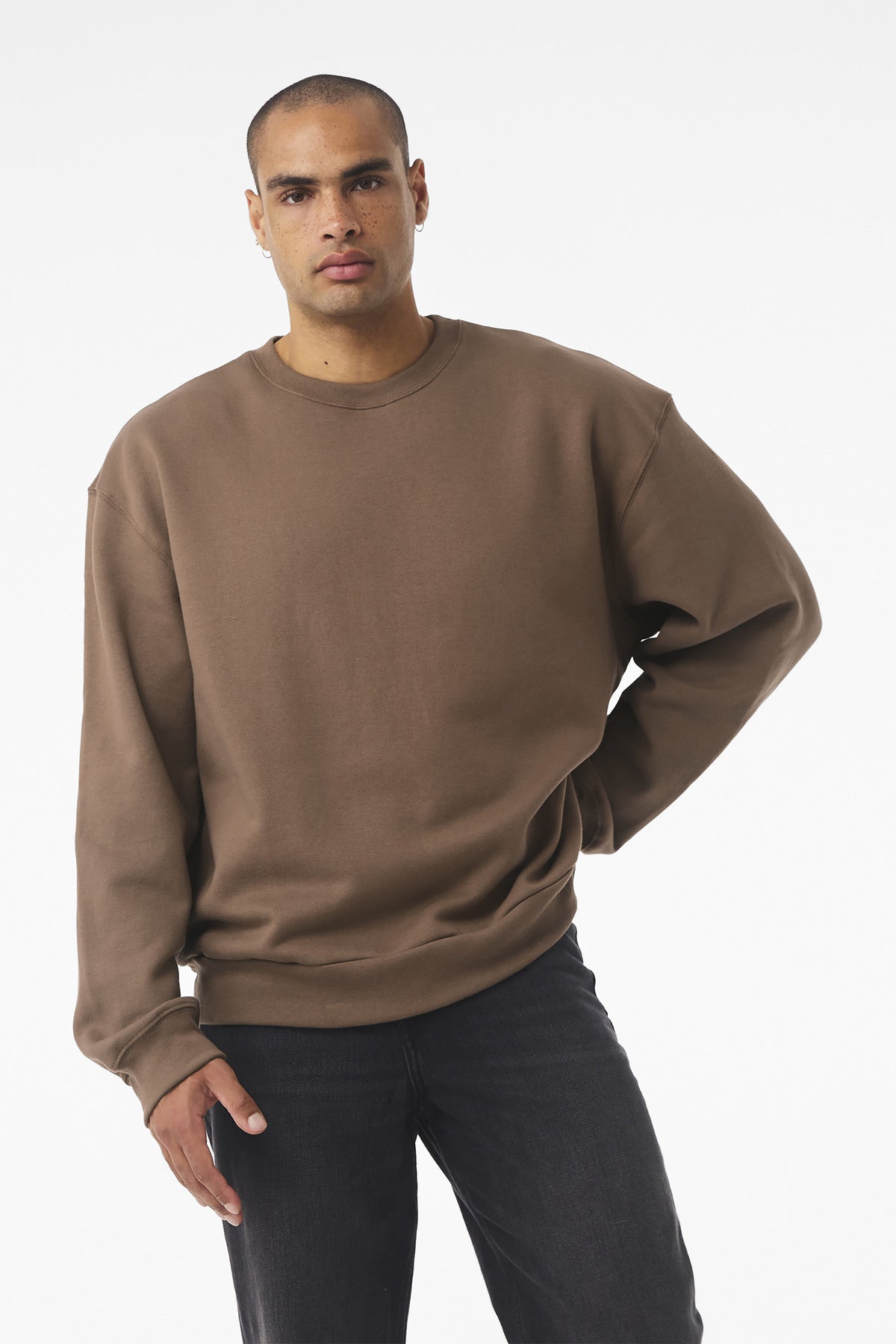Front View of VintageBrn BELLA+CANVAS Unisex 10-Ounce Heavyweight Crewneck Sweatshirt BC4711