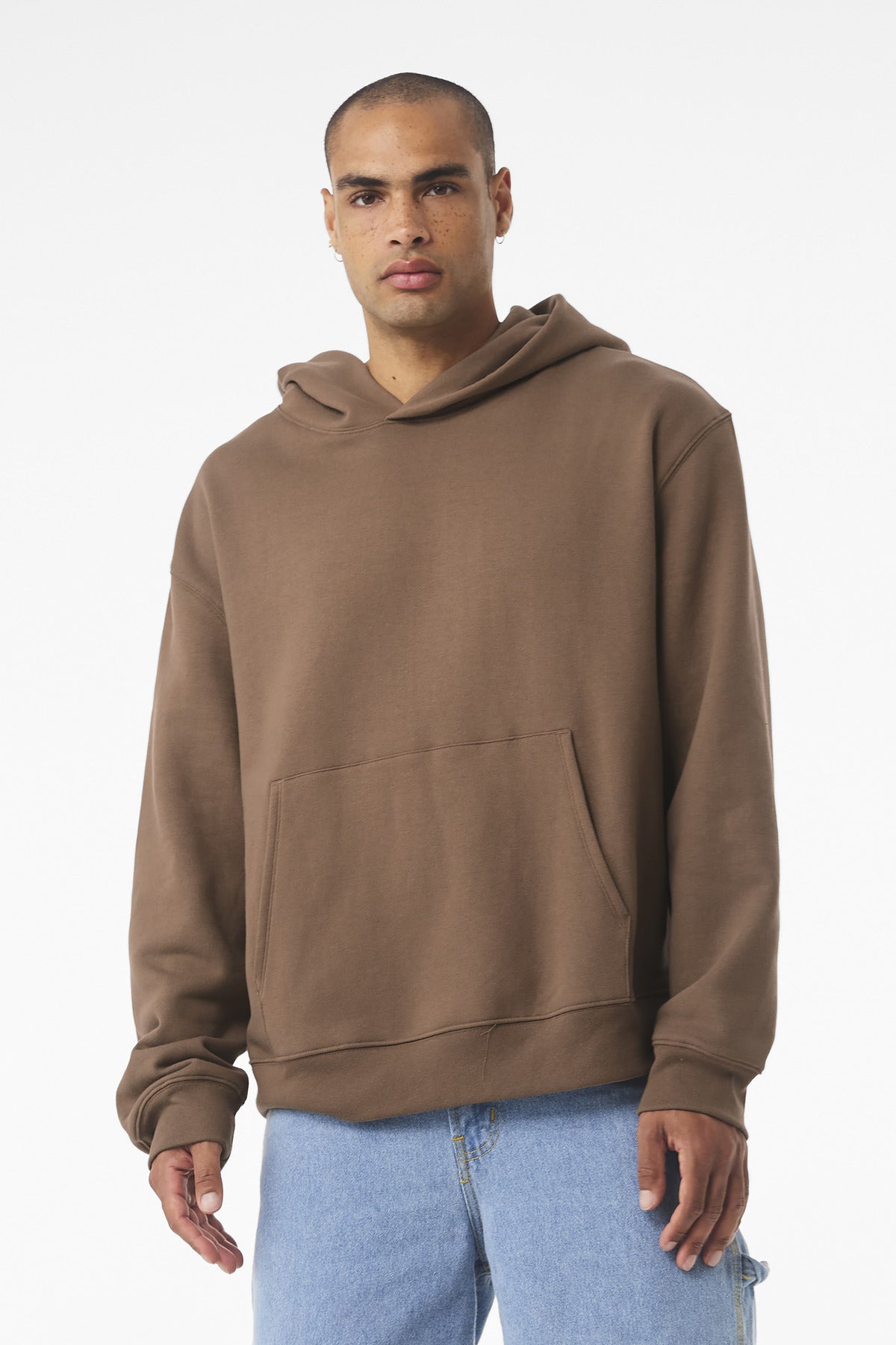 Front View of VintageBrn BELLA+CANVAS Unisex 10-Ounce Heavyweight Pullover Hoodie BC4719