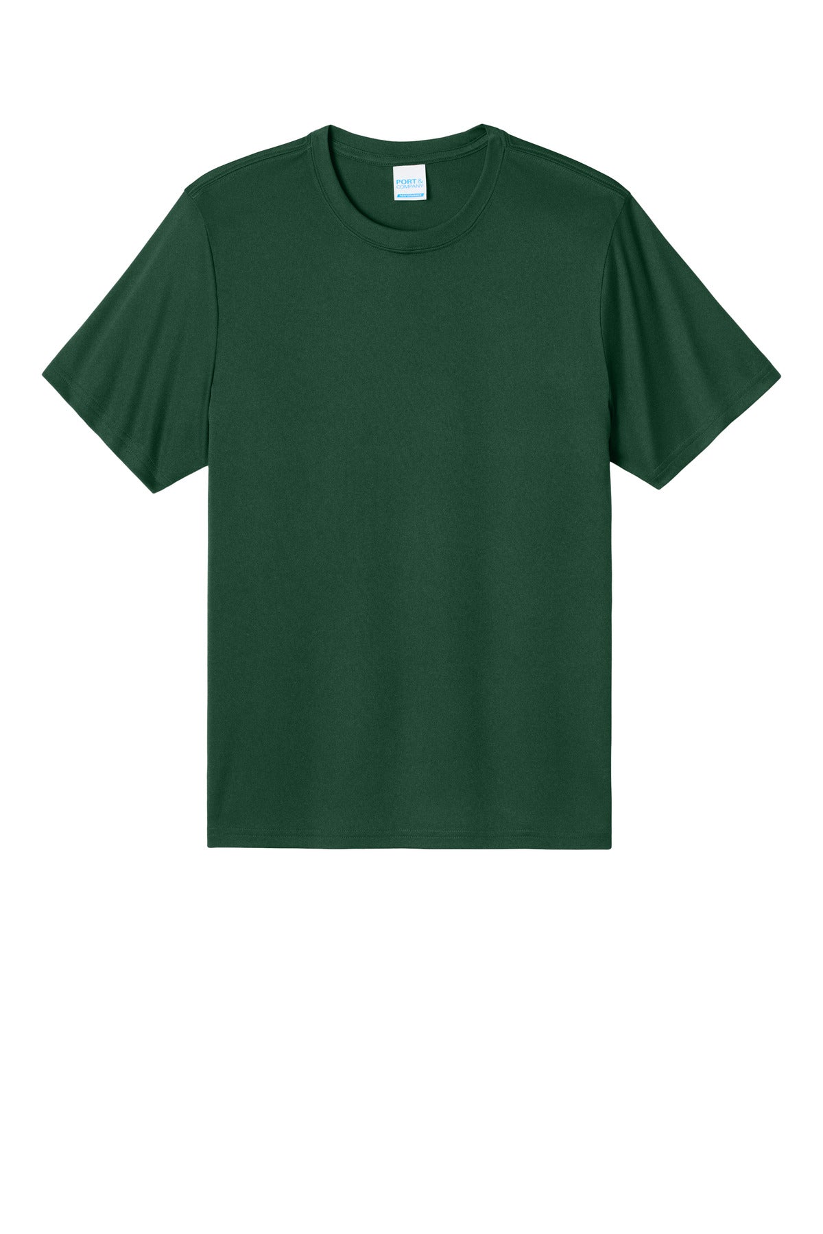 Front View of VtgForGrn Port & Co Heather Performance Tee PC390