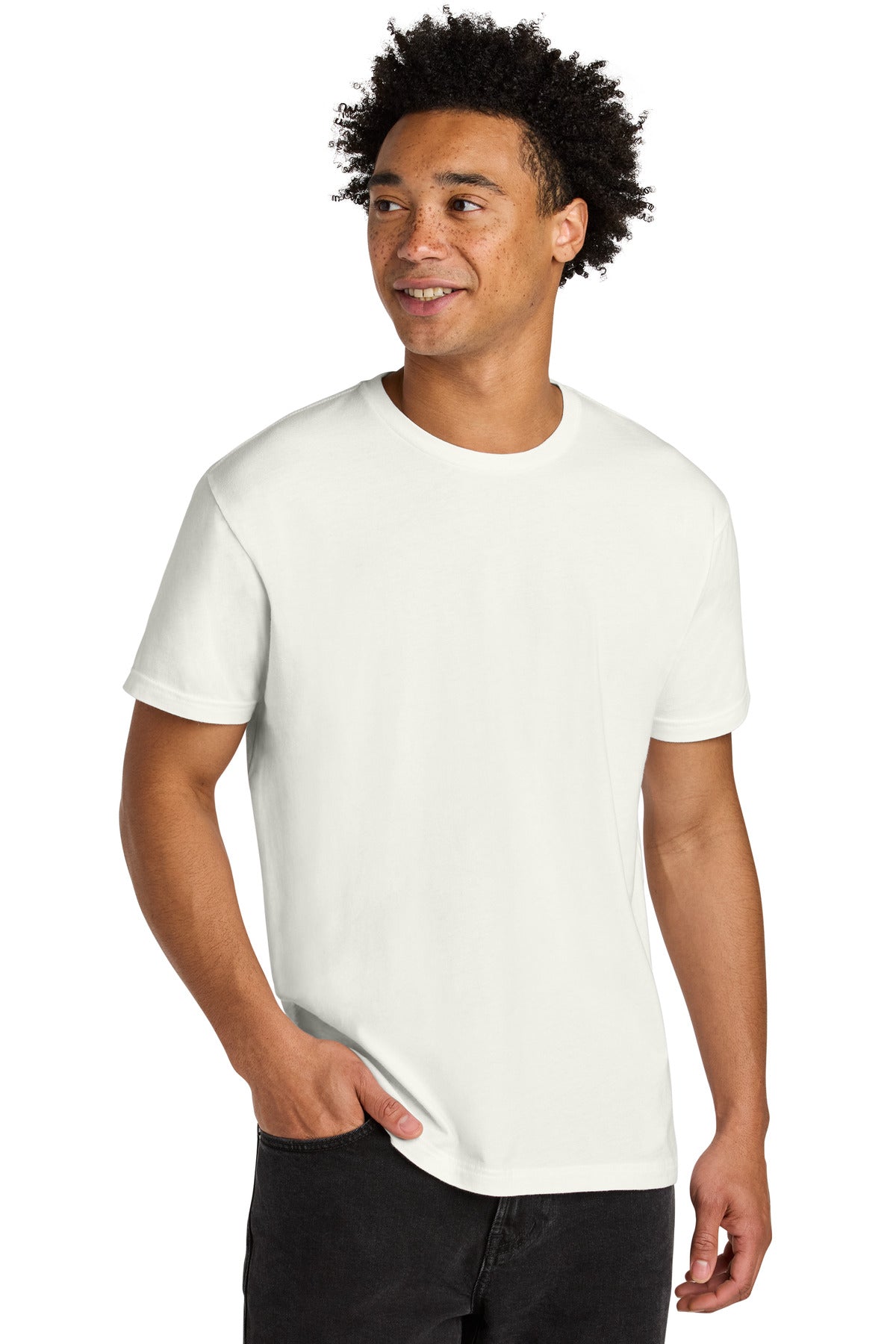 Front View of WashedNtrl Next Level Apparel Soft Wash Cotton Tee NL3600SW