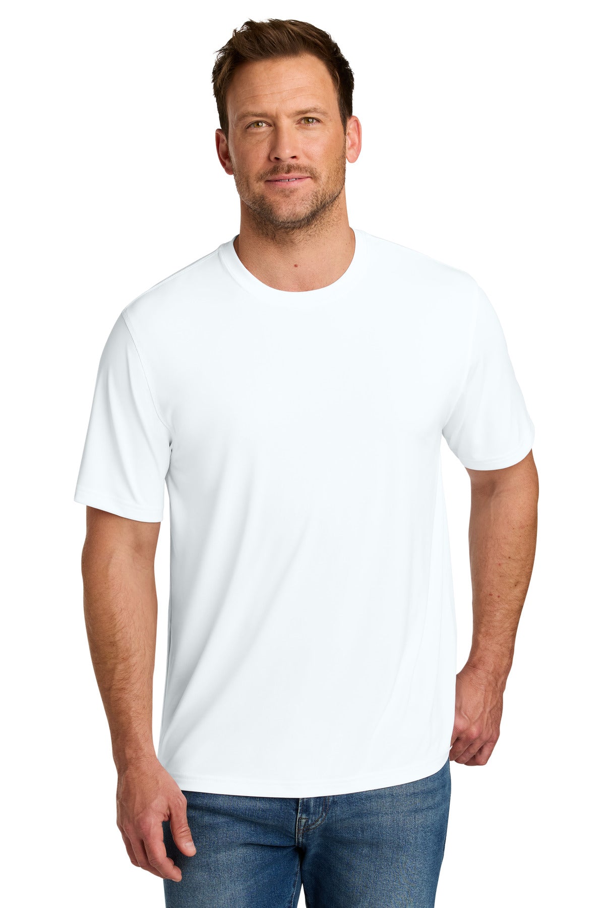 Front View of White CornerStone Workwear Pro Short Sleeve Tee CS440