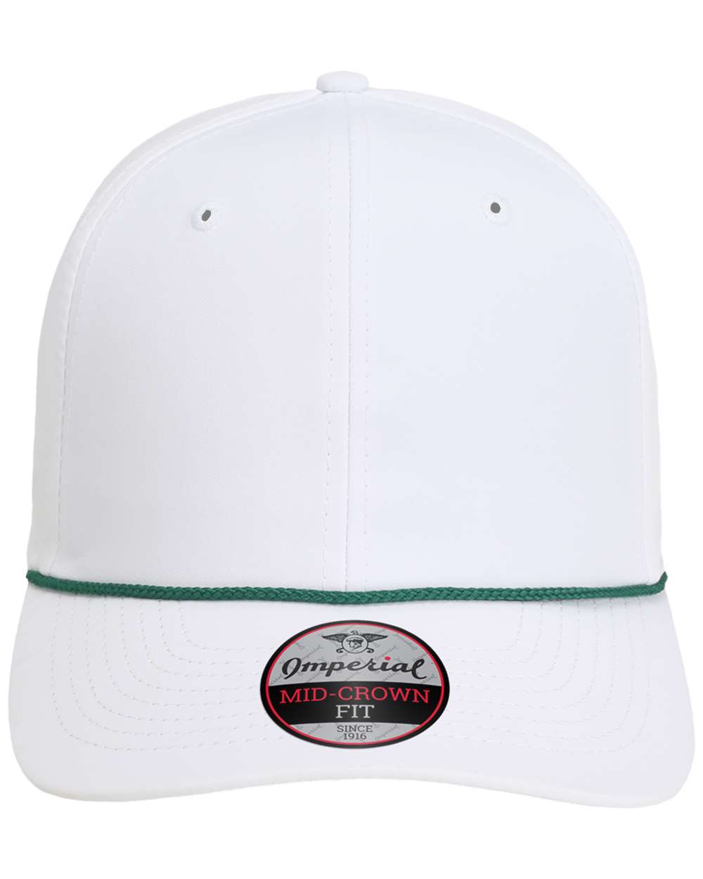 Front View of White/ Dark Green The Wingman Cap - 7054