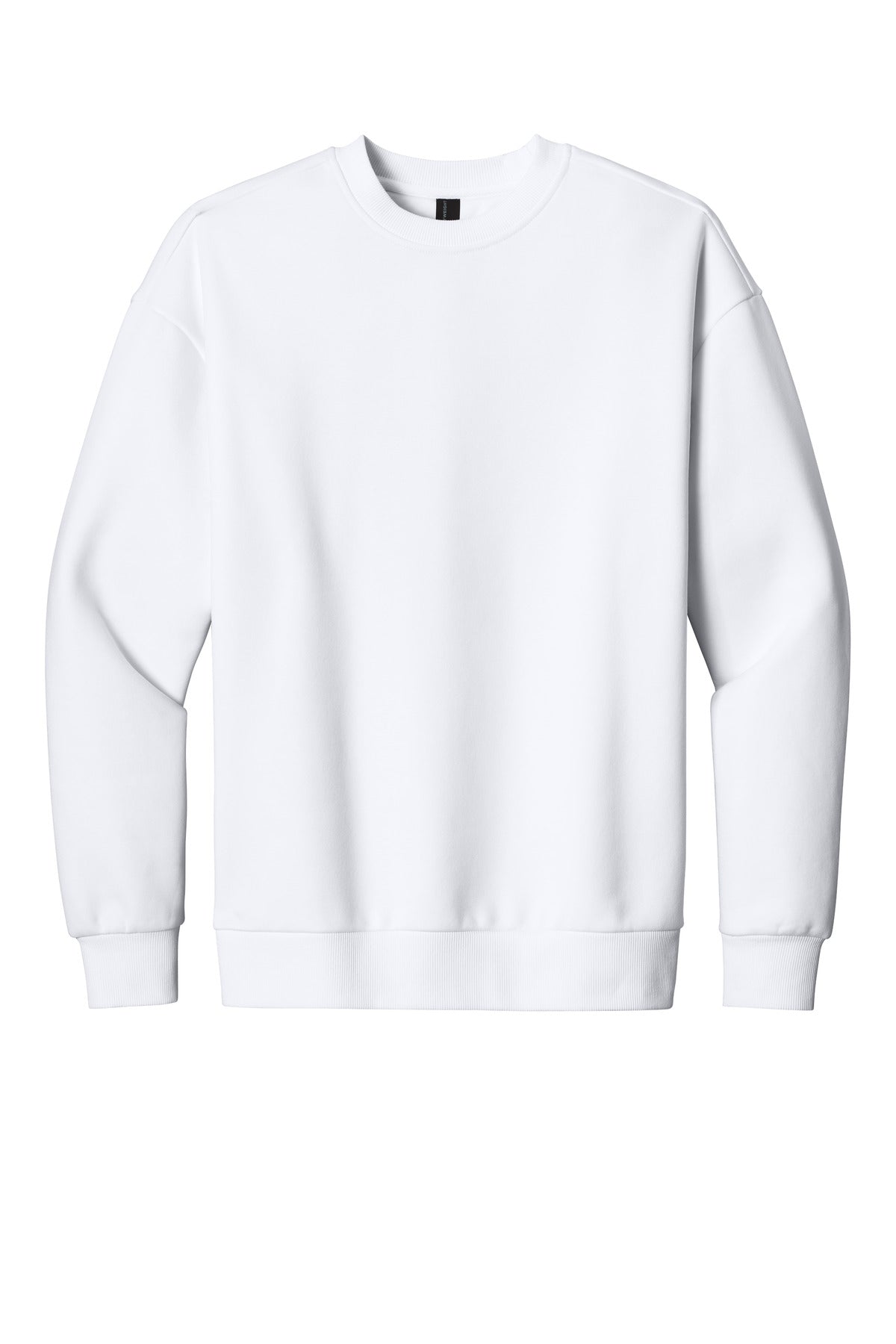 Front View of White District V.I.T. Heavyweight Fleece Crew DT6154