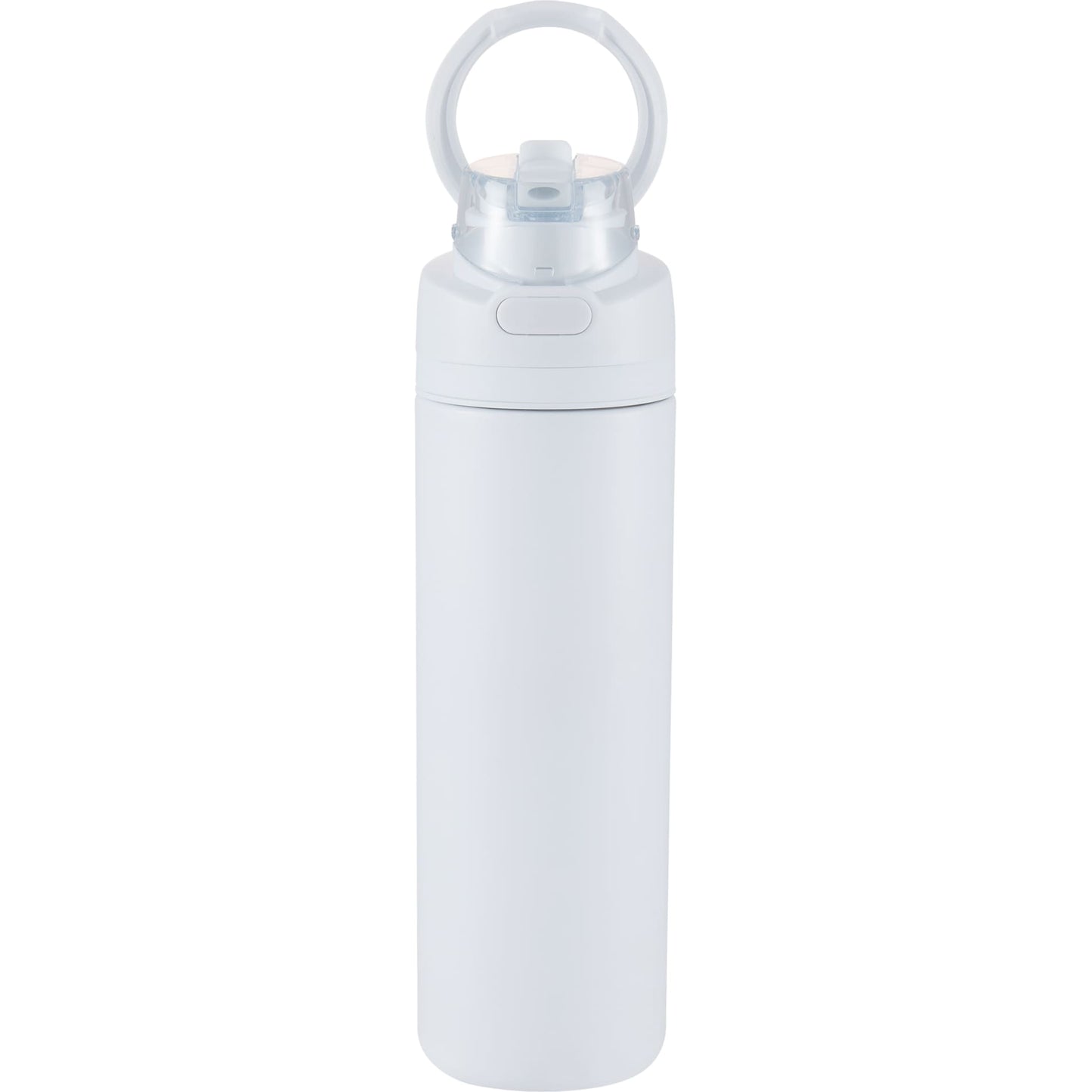 Front View of White Elvin 28oz Recycled Stainless Flip Straw Bottle plain