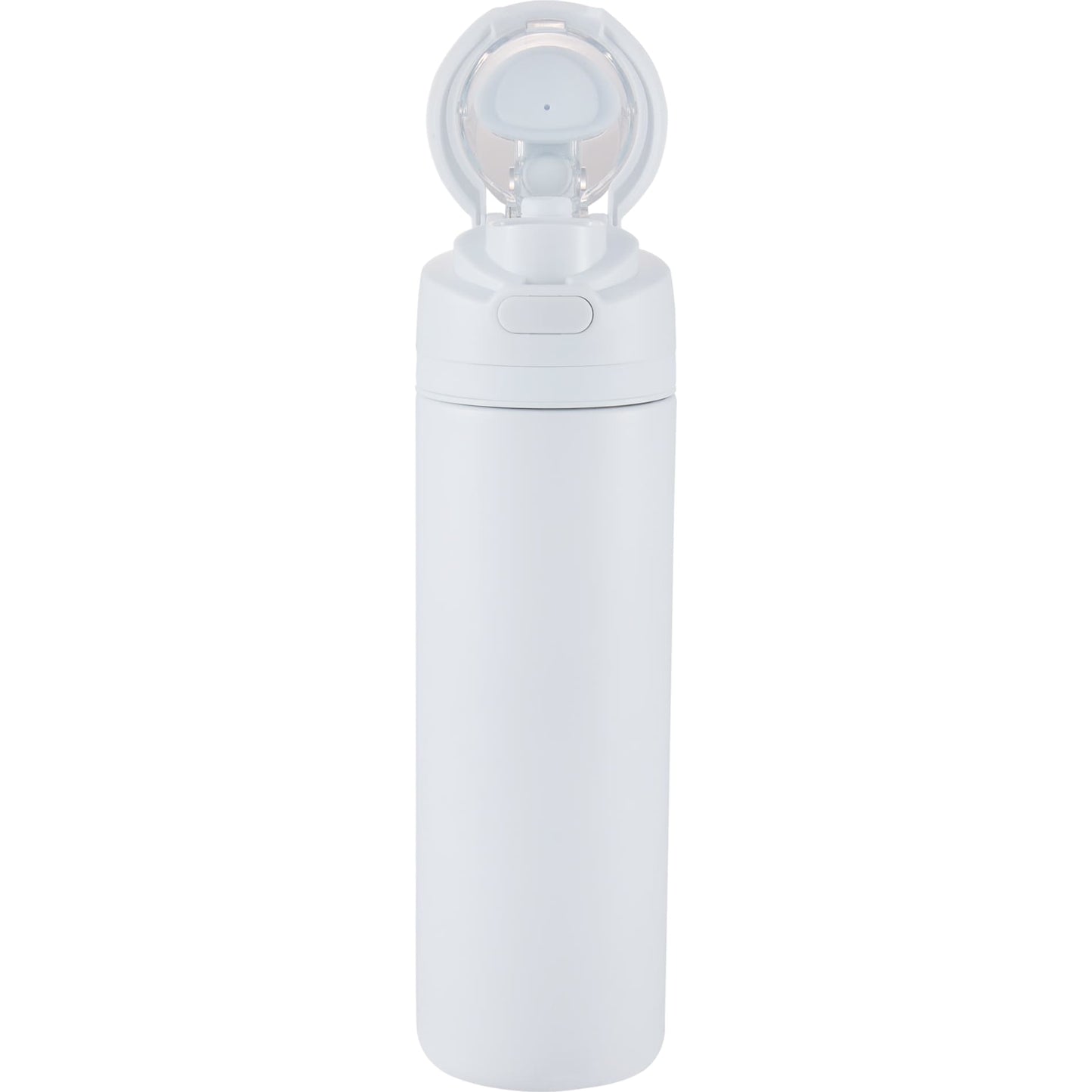 Front View of White Elvin 28oz Recycled Stainless Flip Straw Bottle plain