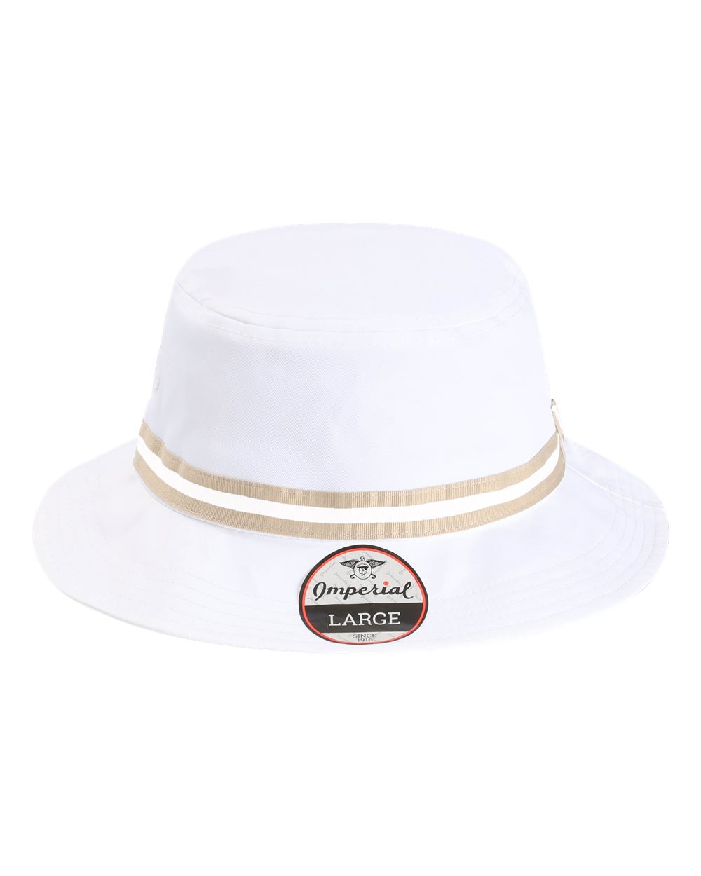 Front View of White/ Khaki The Oxford Performance Bucket - 1371P