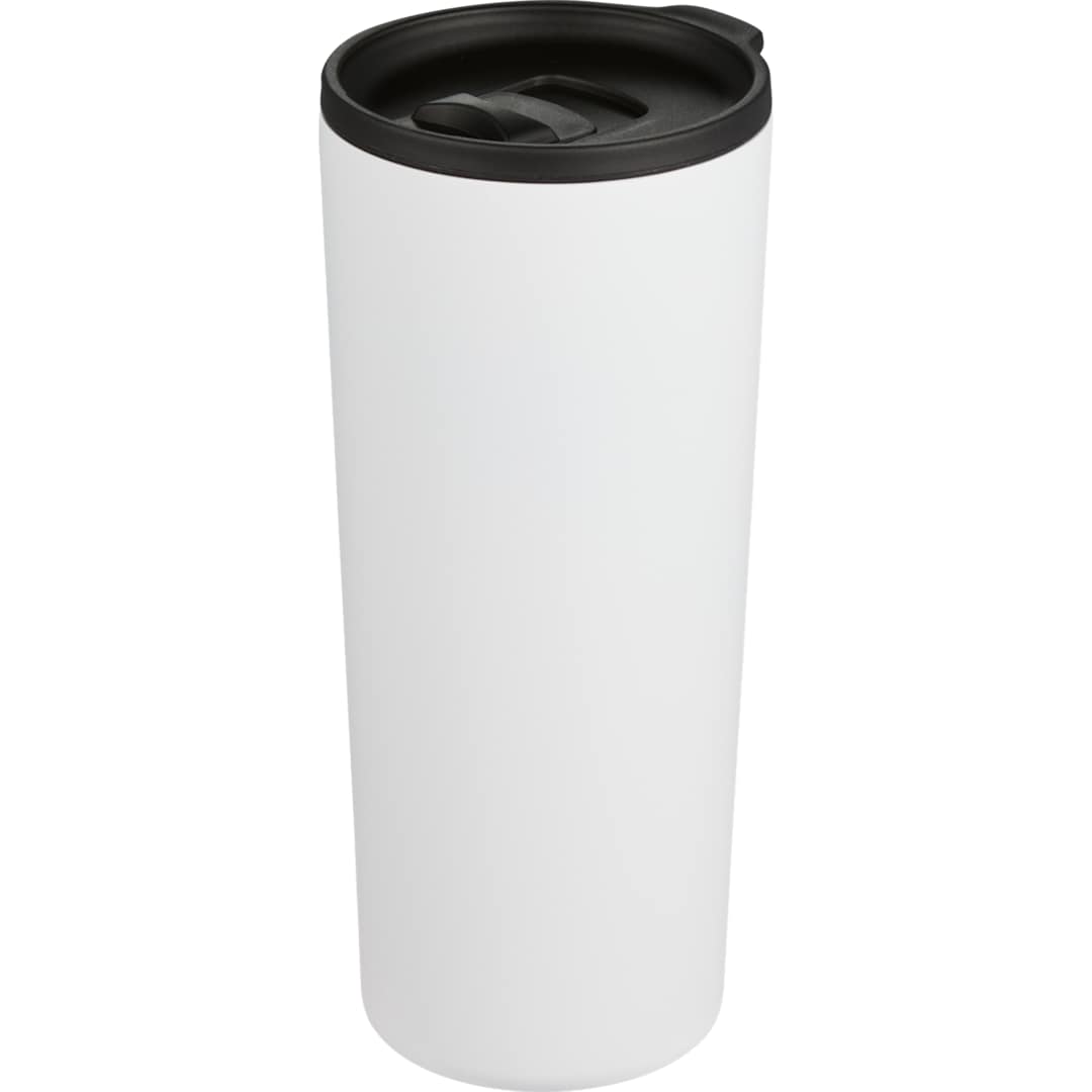Front View of White Leeston Copper Vacuum Insulated Tumbler 24oz plain
