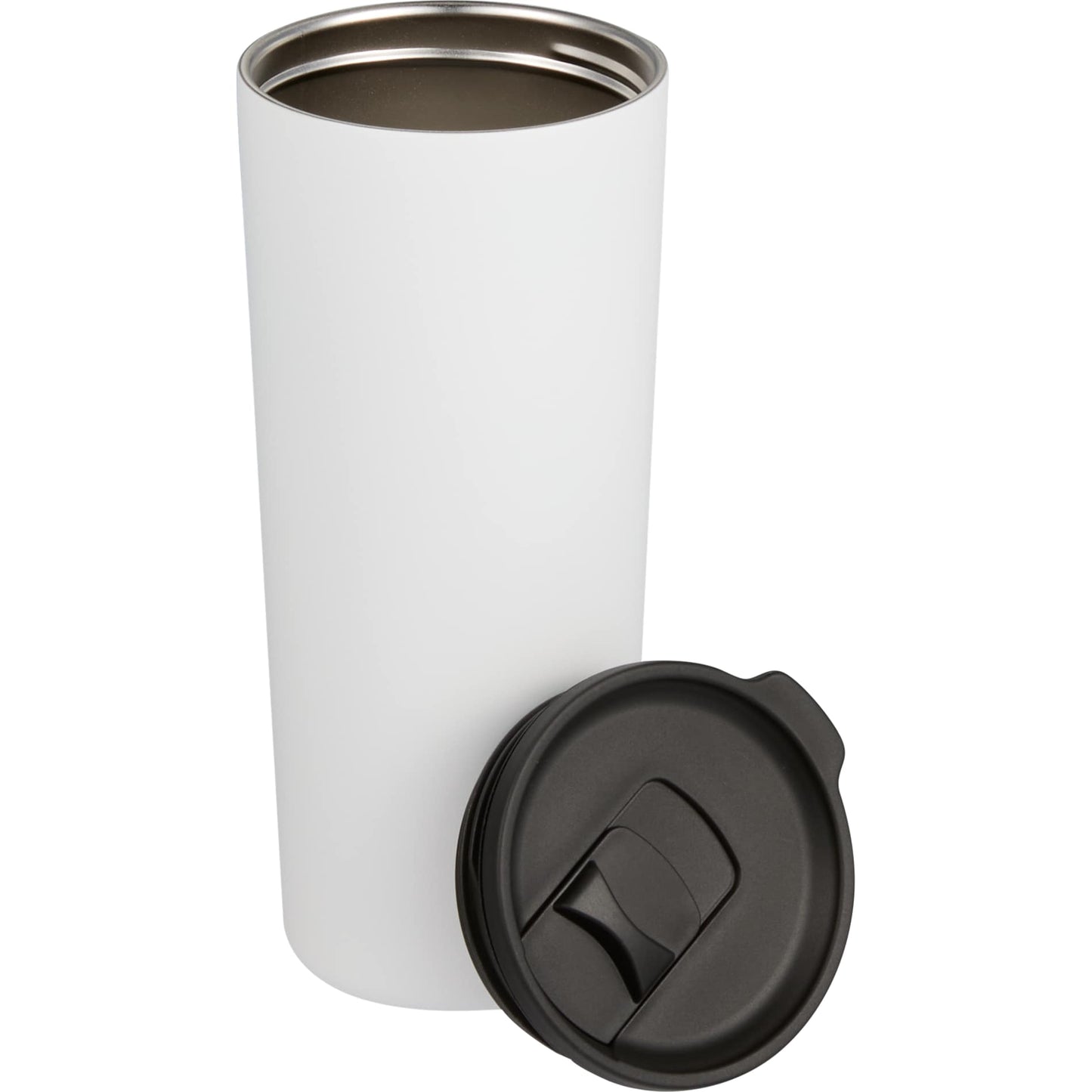 Front View of White Leeston Copper Vacuum Insulated Tumbler 24oz