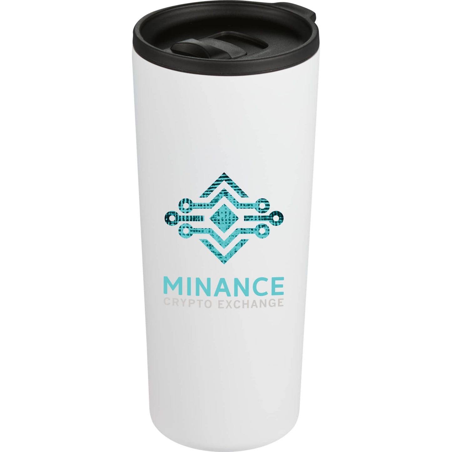 Front View of White Leeston Copper Vacuum Insulated Tumbler 24oz