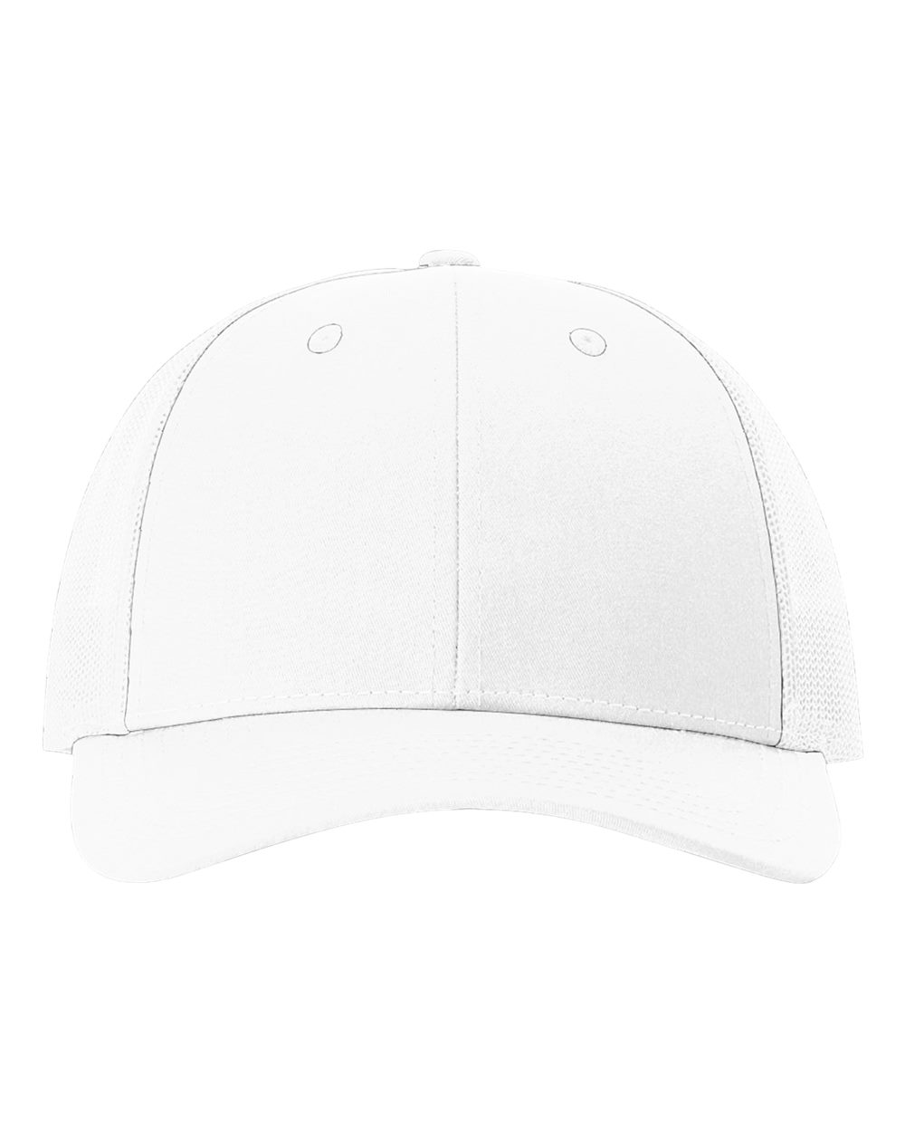 Front View of White Low Pro Trucker Cap - 115