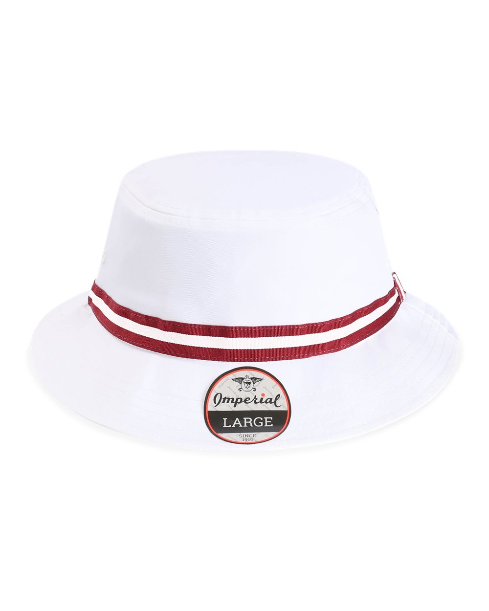 Front View of White/ Maroon The Oxford Performance Bucket - 1371P