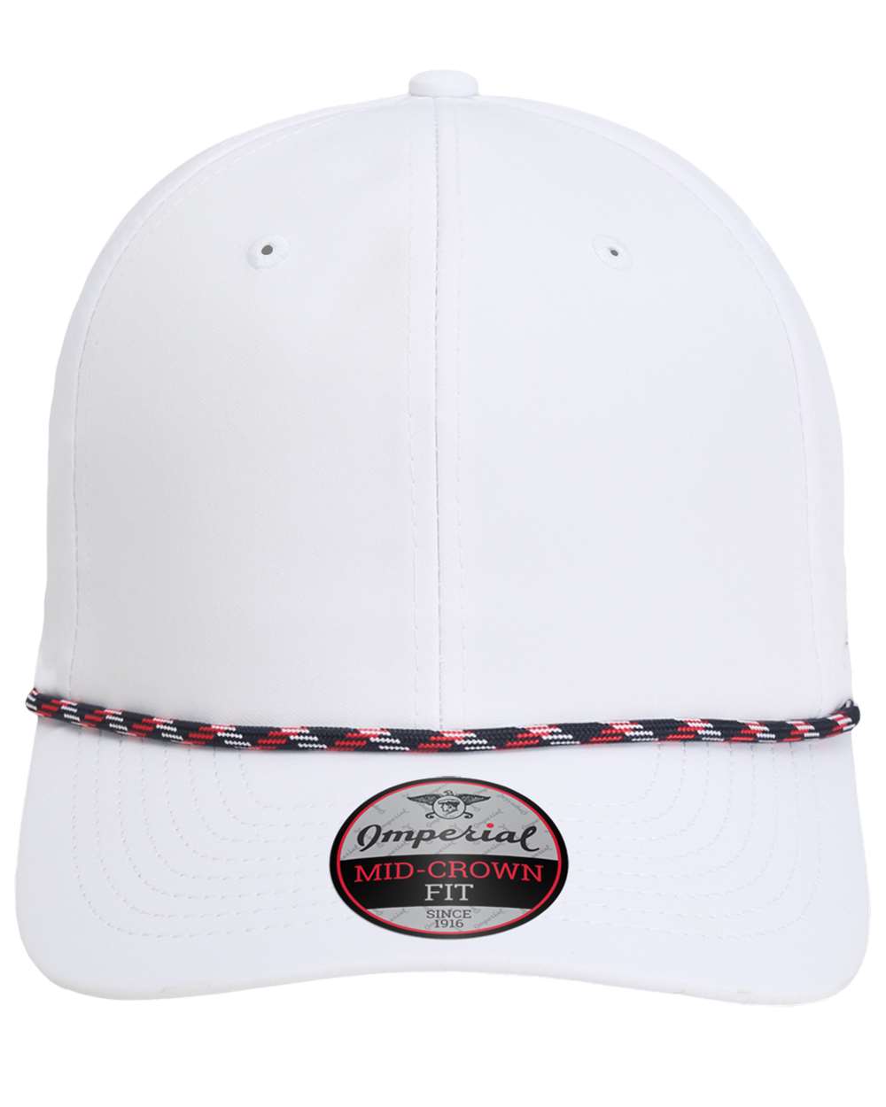 Front View of White/ Navy/ White/ Red The Wingman Cap - 7054