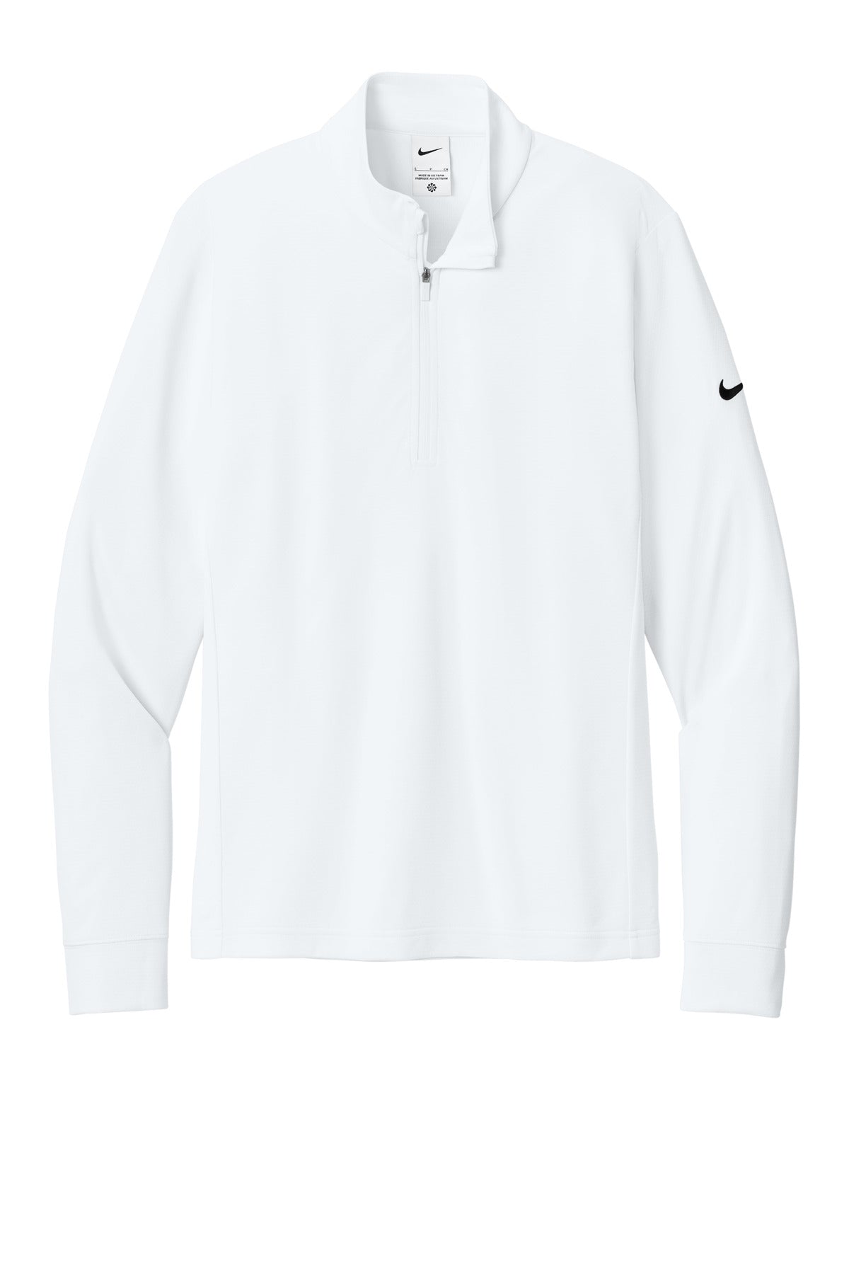Front View of White Nike Essential 1/2-Zip Cover-Up NKHM8036