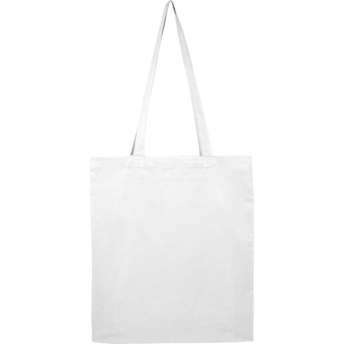 Front View of White Organic 4oz Cotton Tote plain