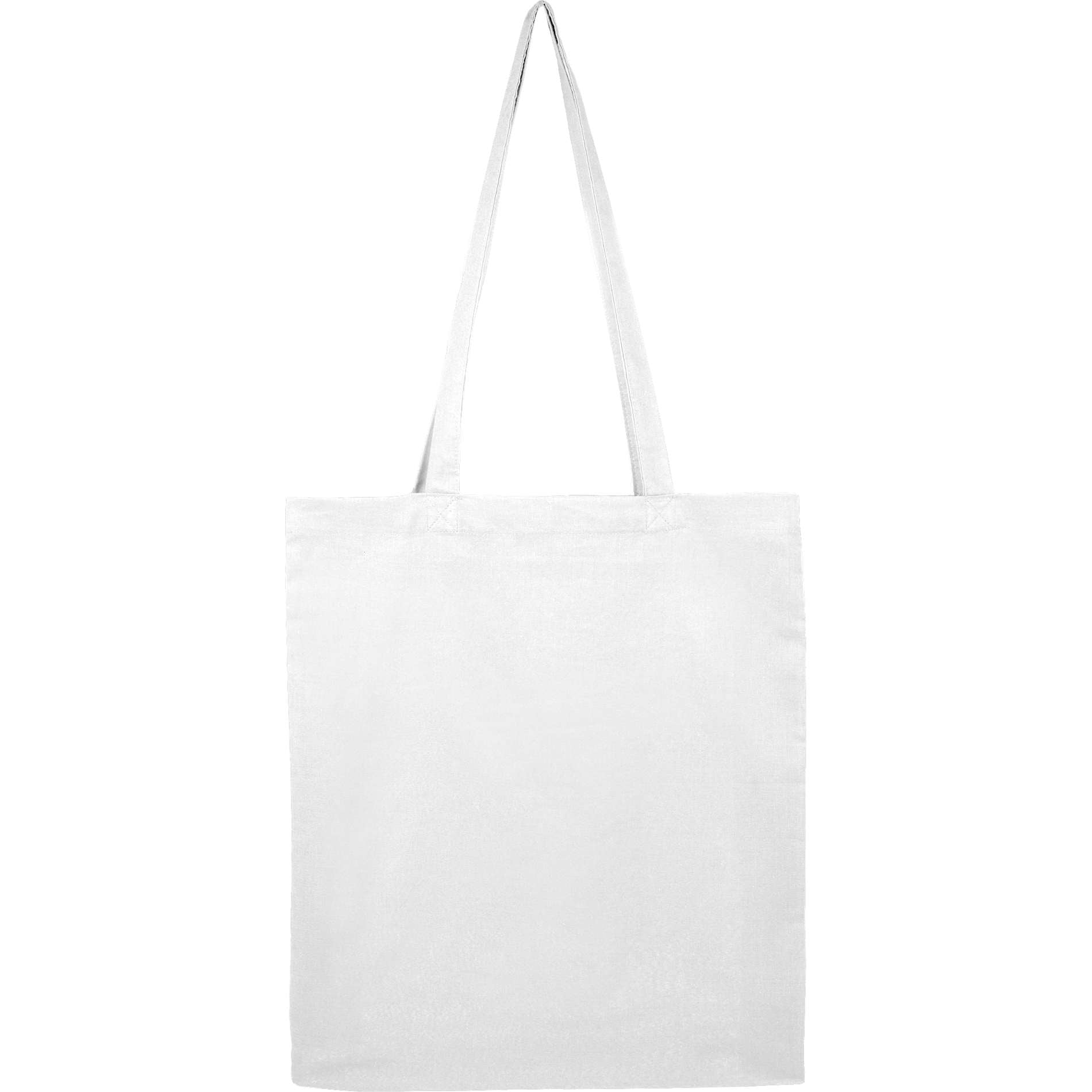 Front View of White Organic 4oz Cotton Tote plain