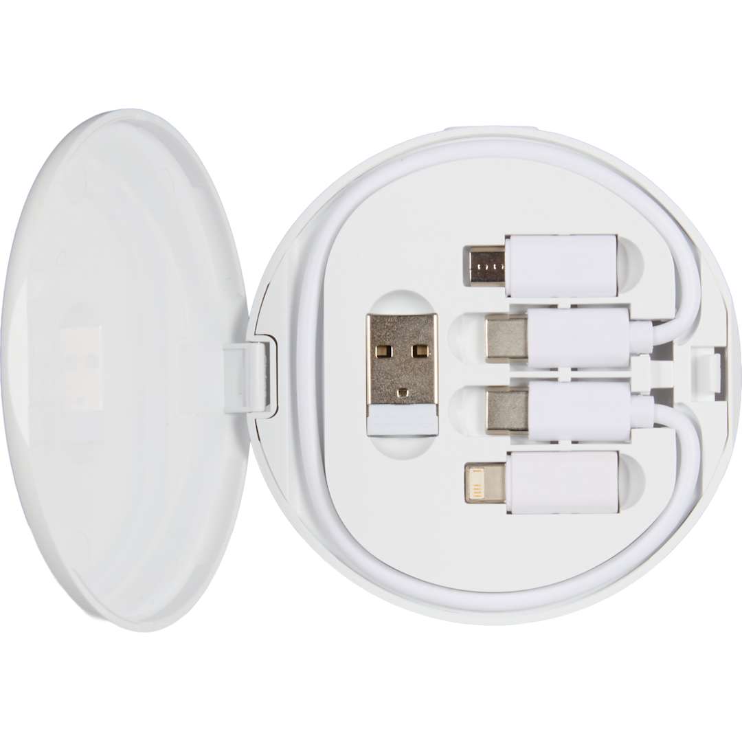Front View of White Pad Pal 15W Wireless Charging Pad and 65W Cable Ki