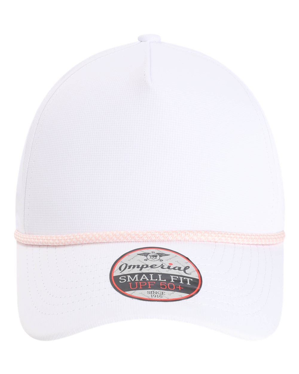Front View of White/ Peach The Corral Women's Cap - L5059