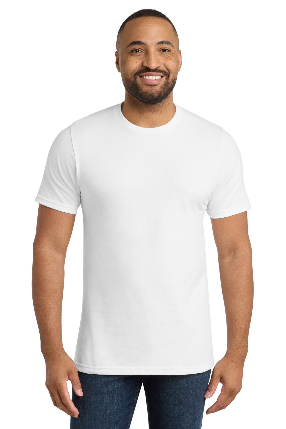 Front View of White Port & Co Bouncer Tee PC600