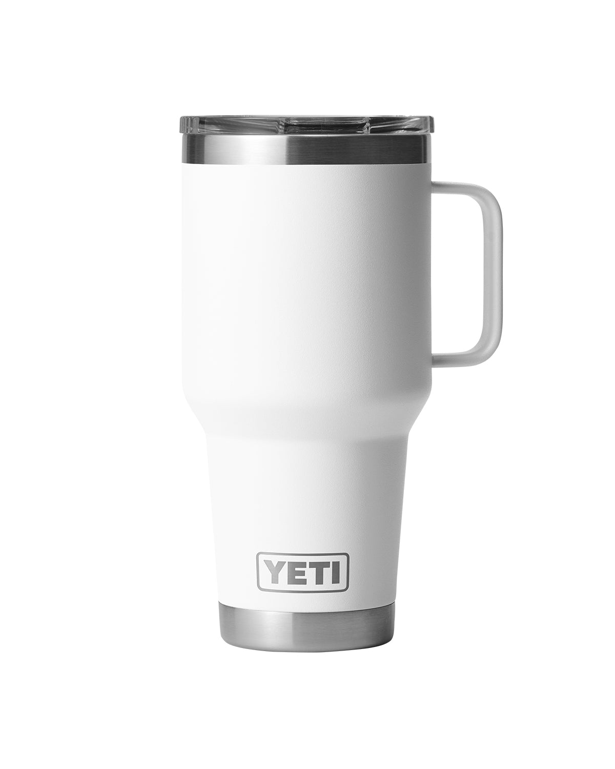 Front View of White Rambler® 30 oz Travel Mug with StrongHold™ Lid plain