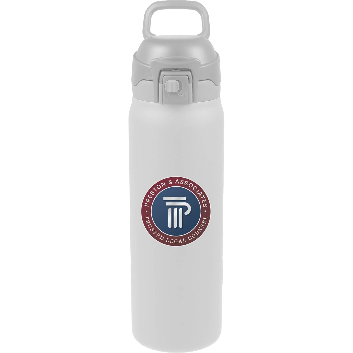 Front View of White Rhine 2 in 1 Vacuum Eco-Friendly Bottle 30oz
