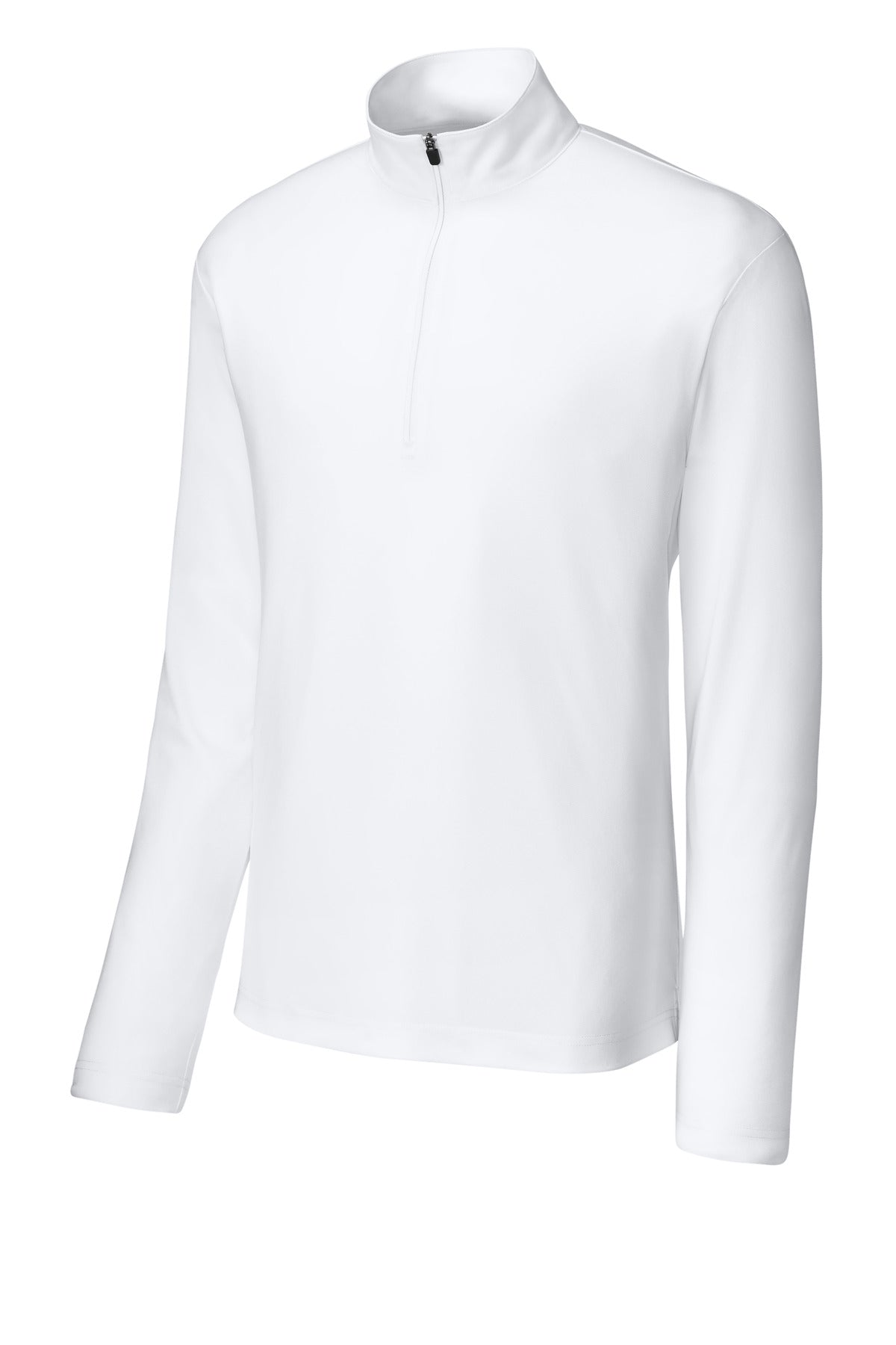 Front View of White Sport-Tek Micropique Sport-Wick 1/4-Zip ST672