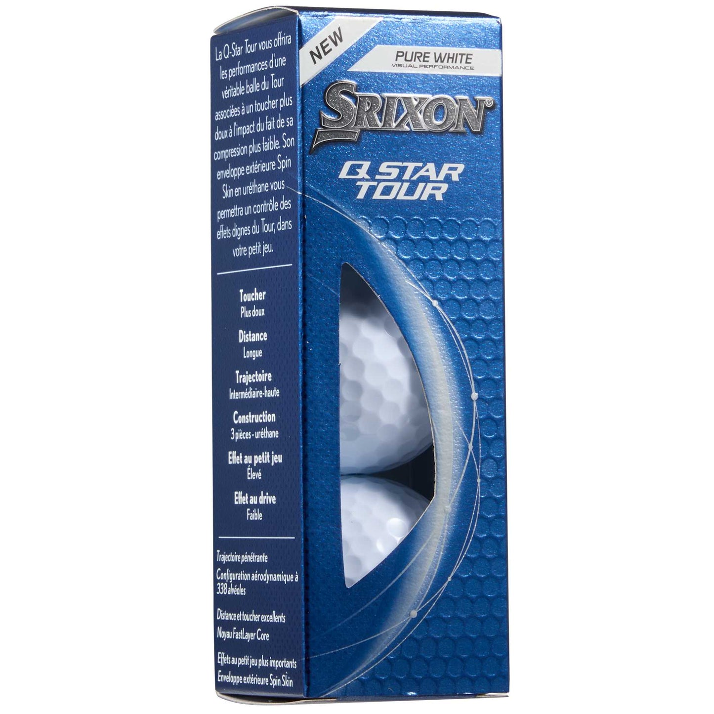 Front View of White Srixon Q-STAR TOUR Golf Balls - 3 Pack plain