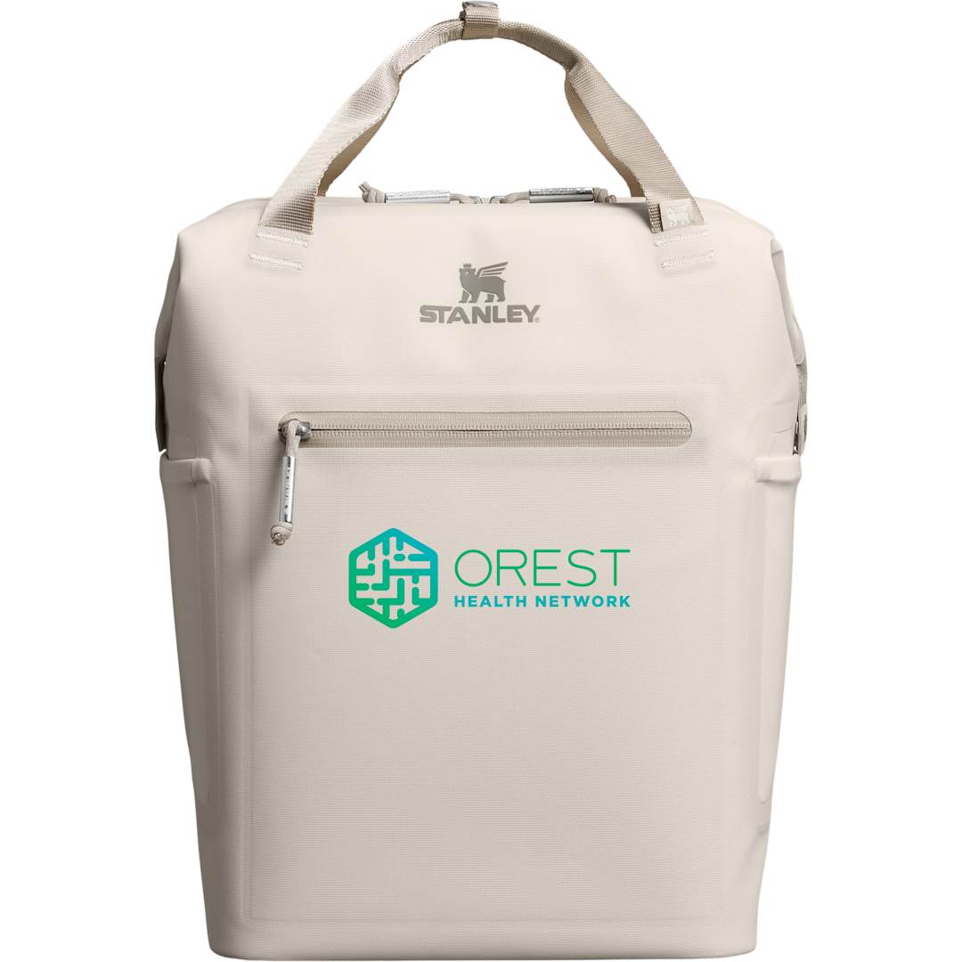 Front View of White Stanley Madeline Mini 20 Can Cooler Backpack