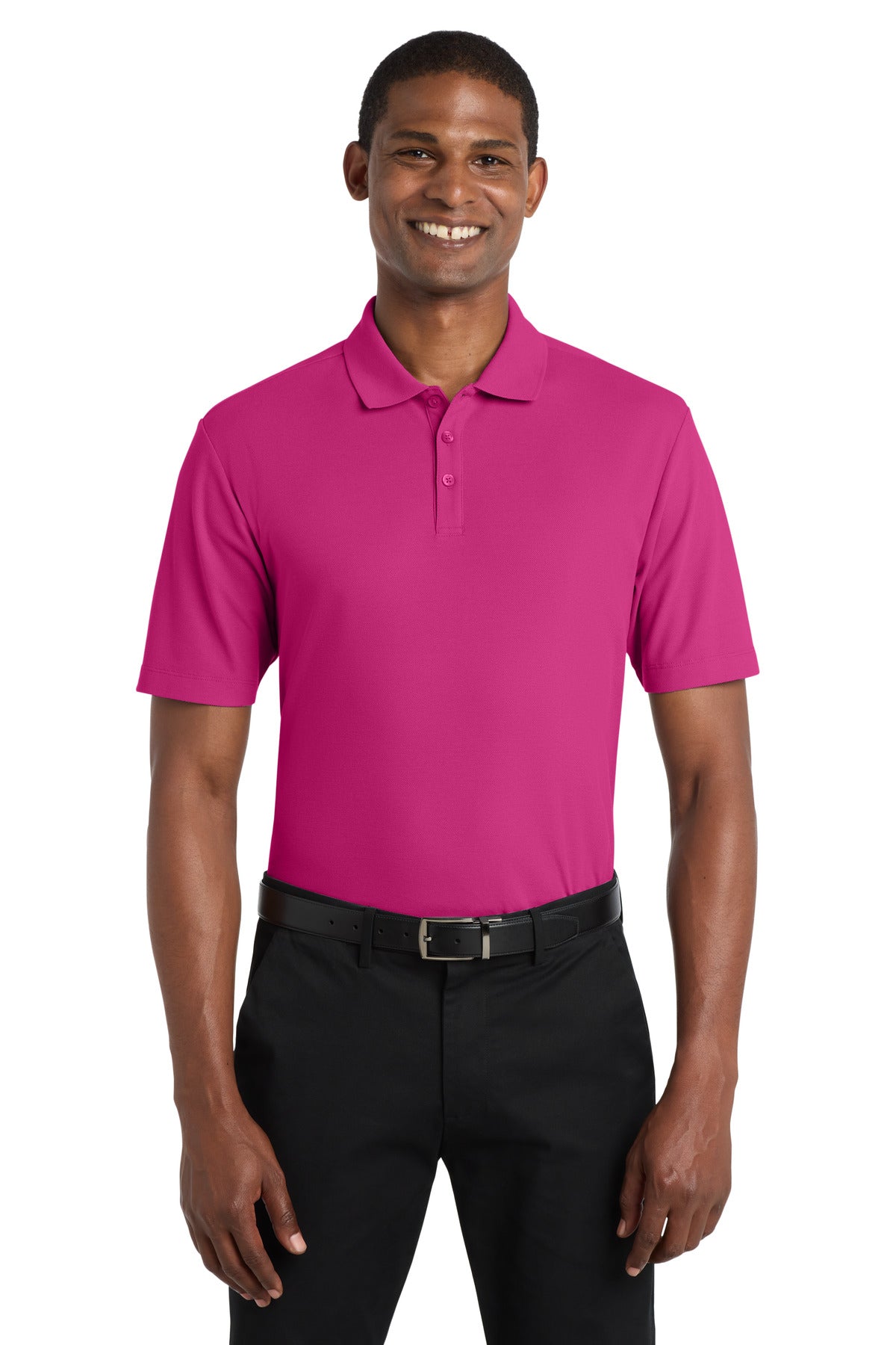 Front View of WildBerry Port Authority SuperPro React Polo. K810