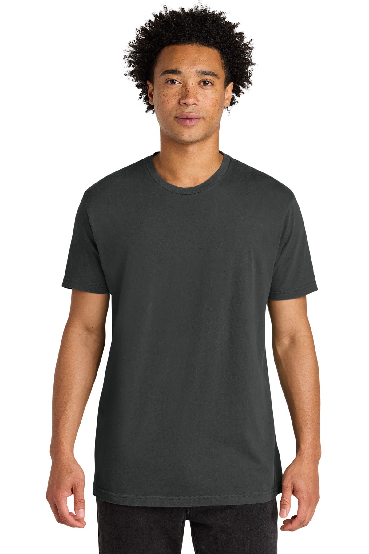 Front View of WshdGphBlk Next Level Apparel Soft Wash Cotton Tee NL3600SW