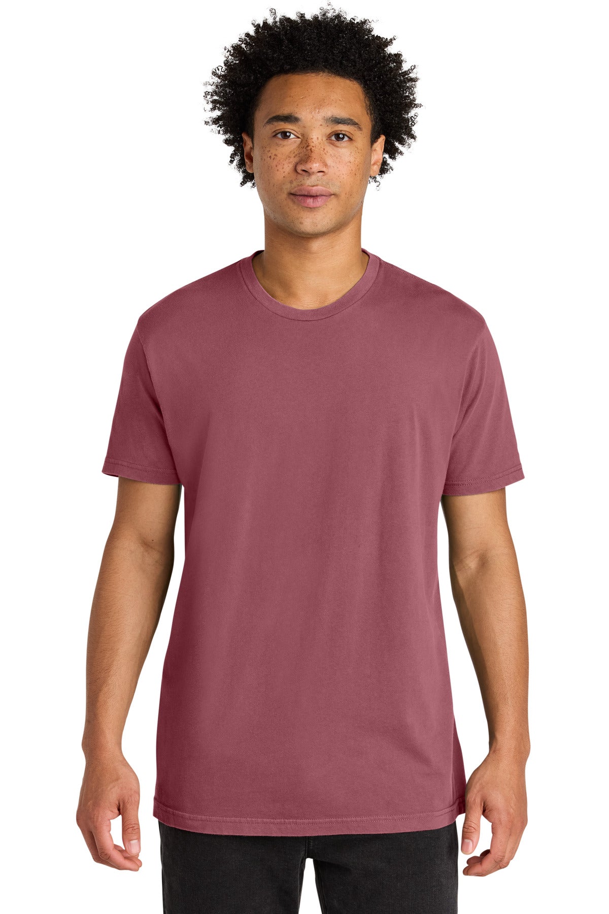Front View of WshdMauve Next Level Apparel Soft Wash Cotton Tee NL3600SW