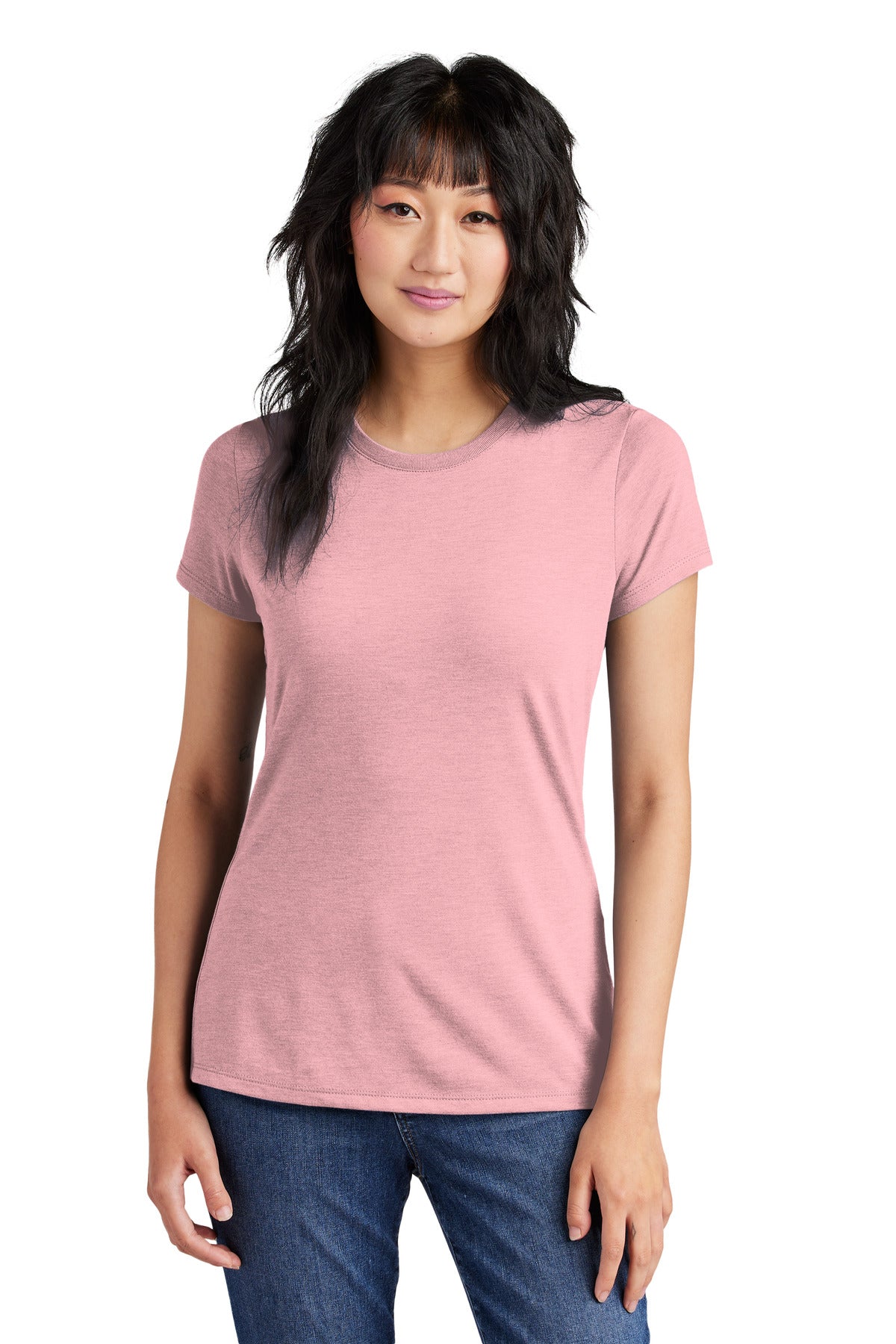 Front View of WstriaHthr District Women's Perfect Tri Tee. DM130L