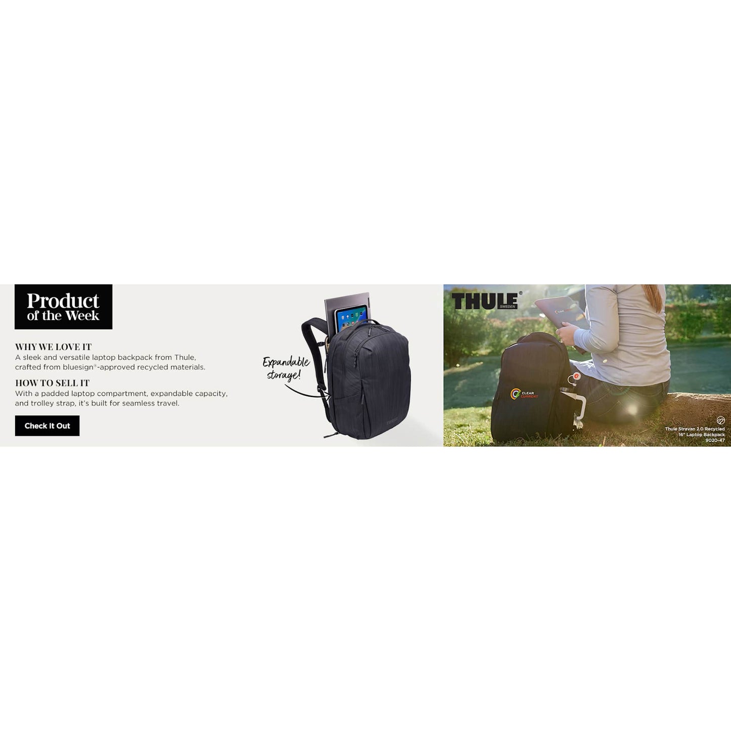 Gray Thule Recycled Stravan 2.0 Backpack