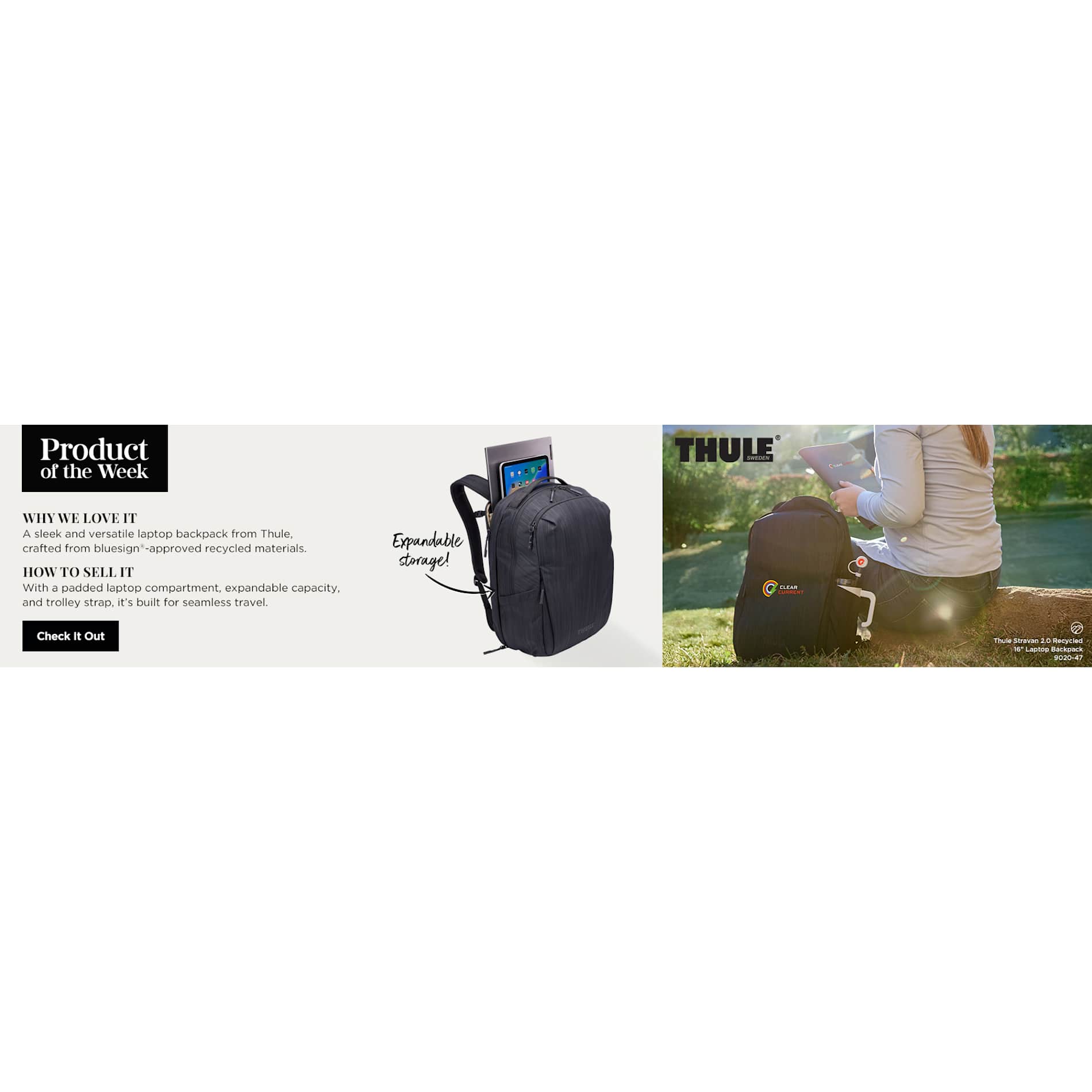 Gray Thule Recycled Stravan 2.0 Backpack