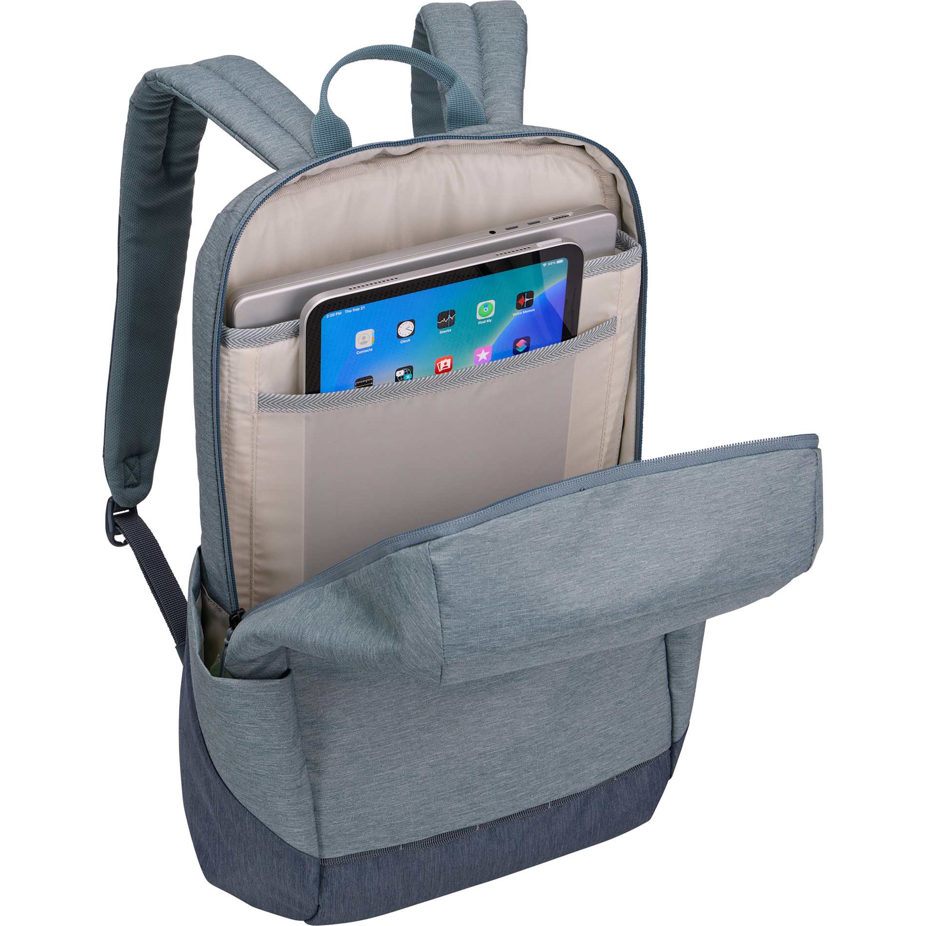 Grey Thule Lithos 20L Recycled Laptop Backpack plain