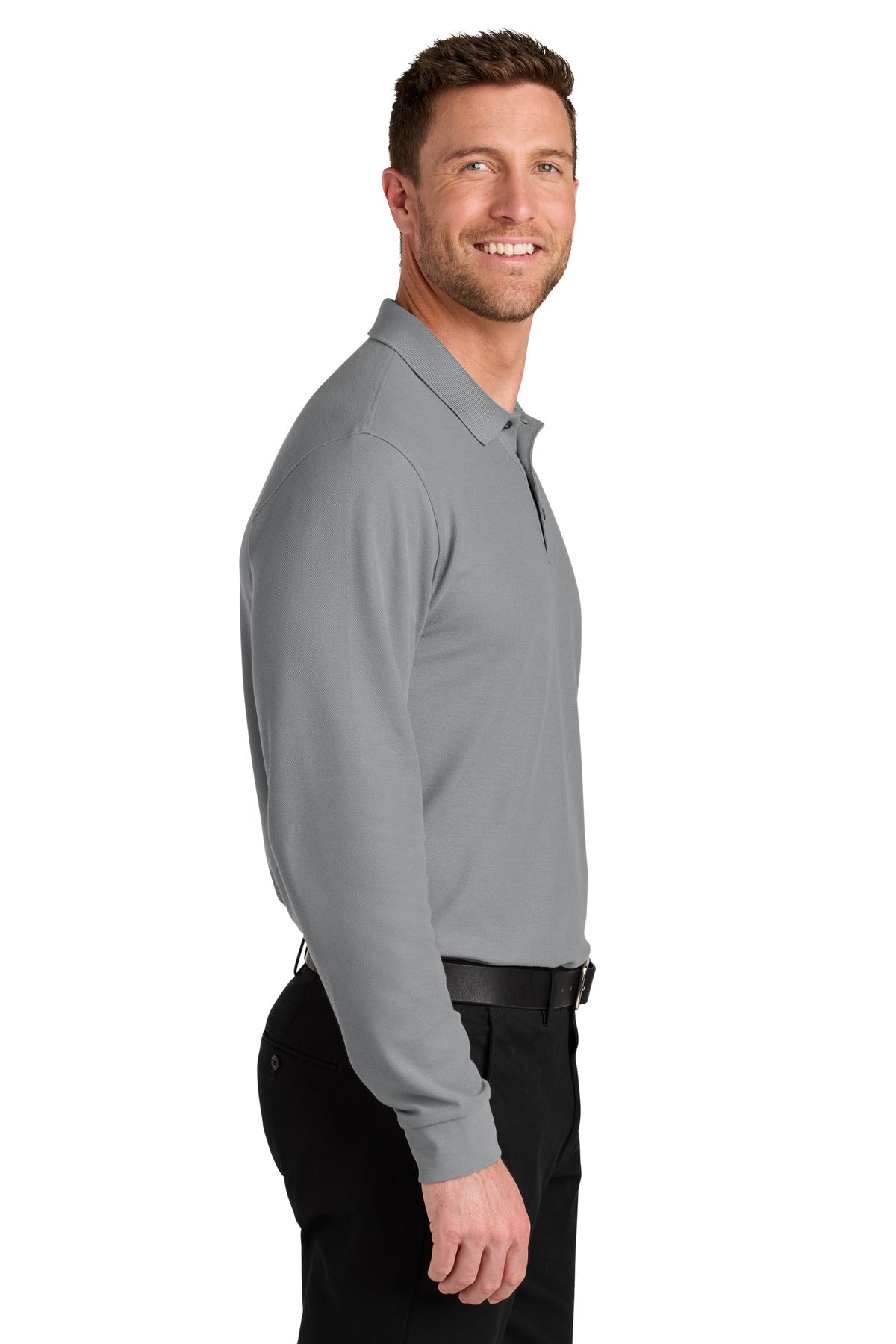 GustyGrey Port Authority Wearever Signature Pique Long Sleeve Polo K200LS